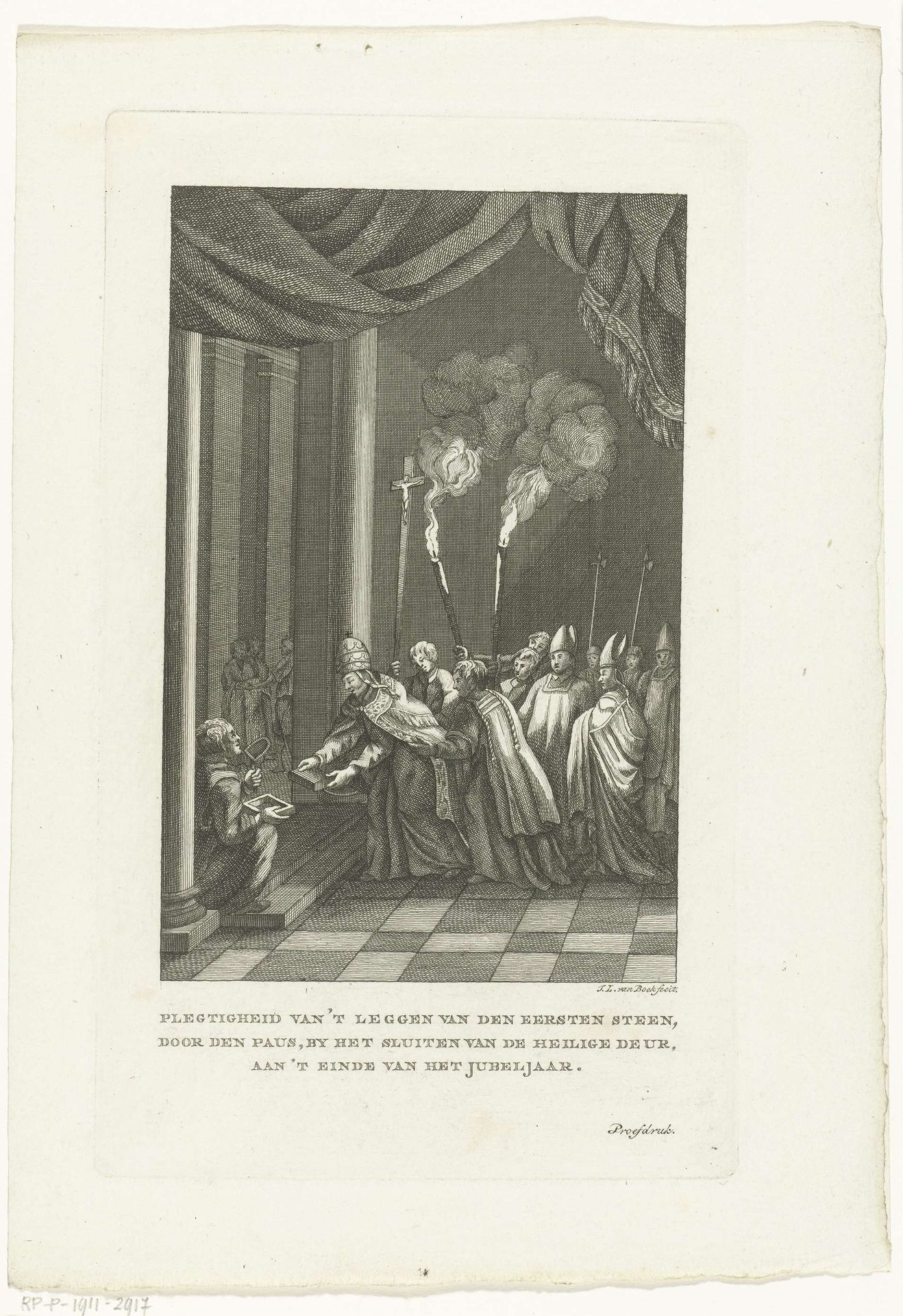 Paus legt de eerste steen bij sluiten van Heilige Deur tijdens het Jubeljaar by Jan Lucas van der Beek