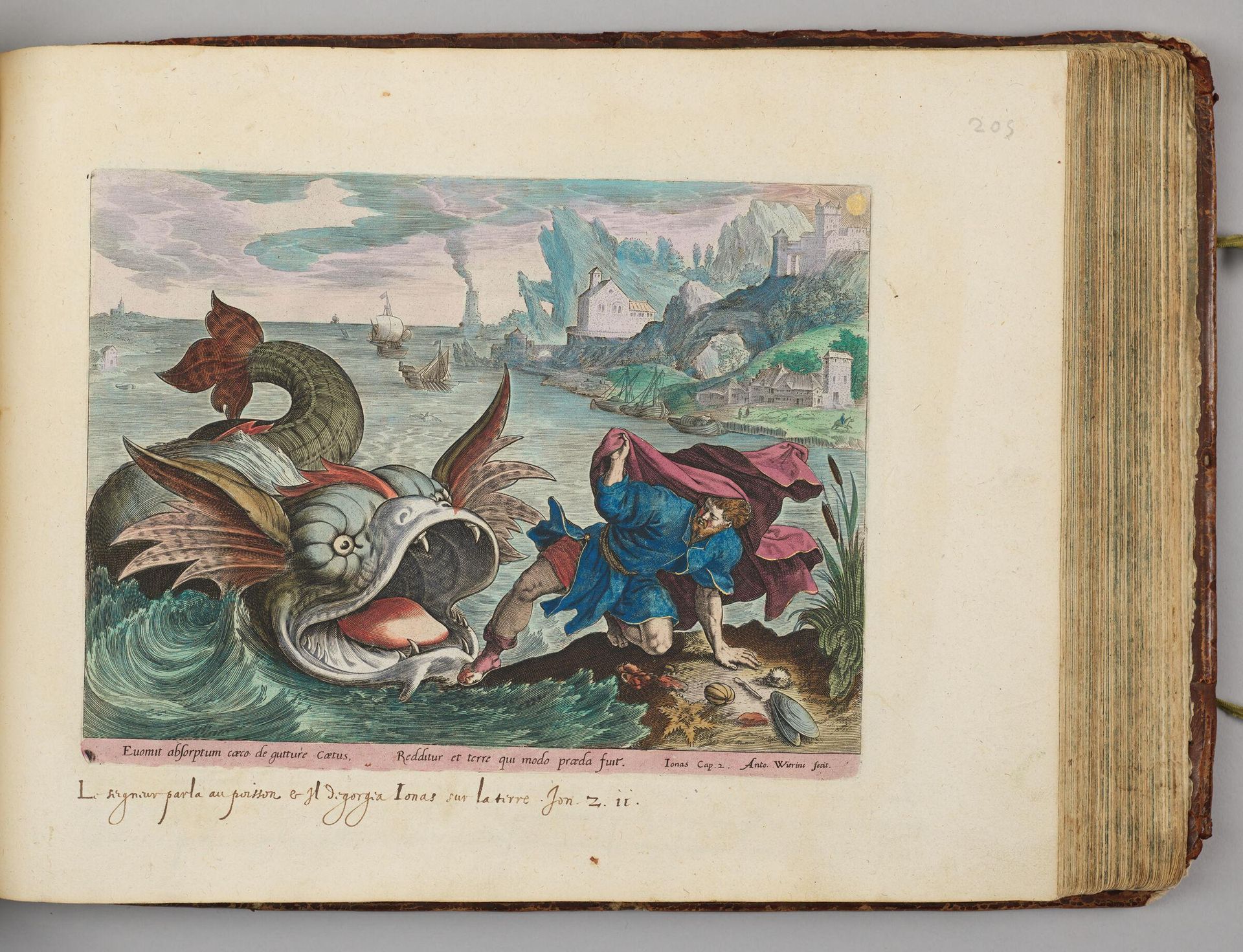 Jonah Cast on Shore by the Fish by Anton Wierix II