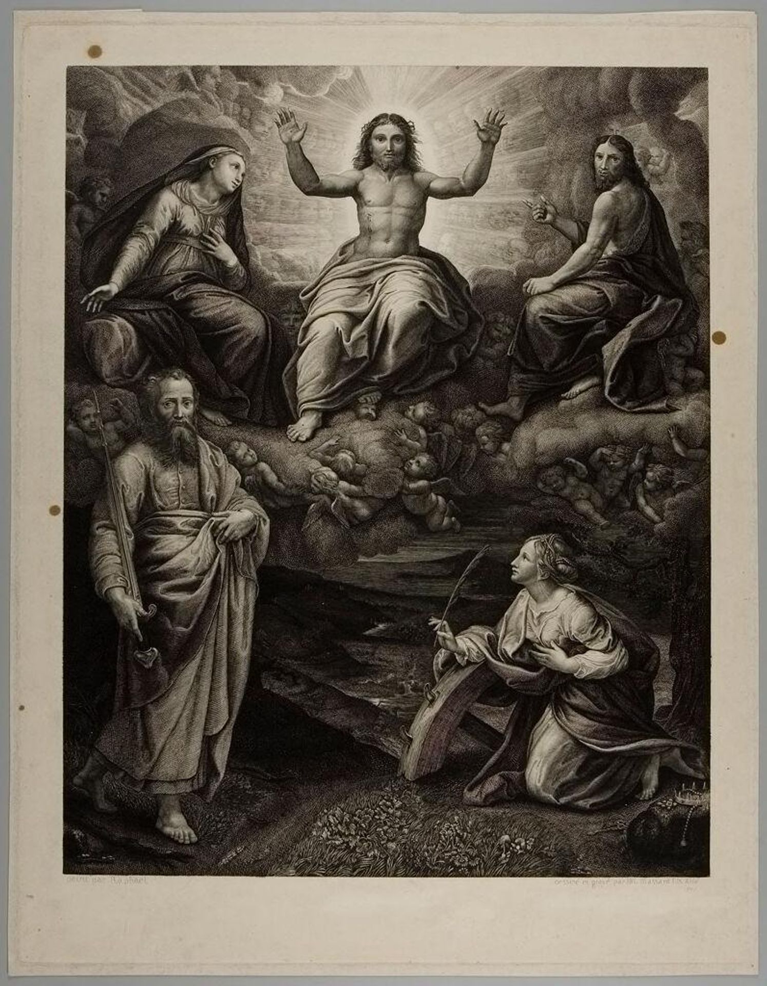 Cinque santi by Jean Baptiste Louis Massard