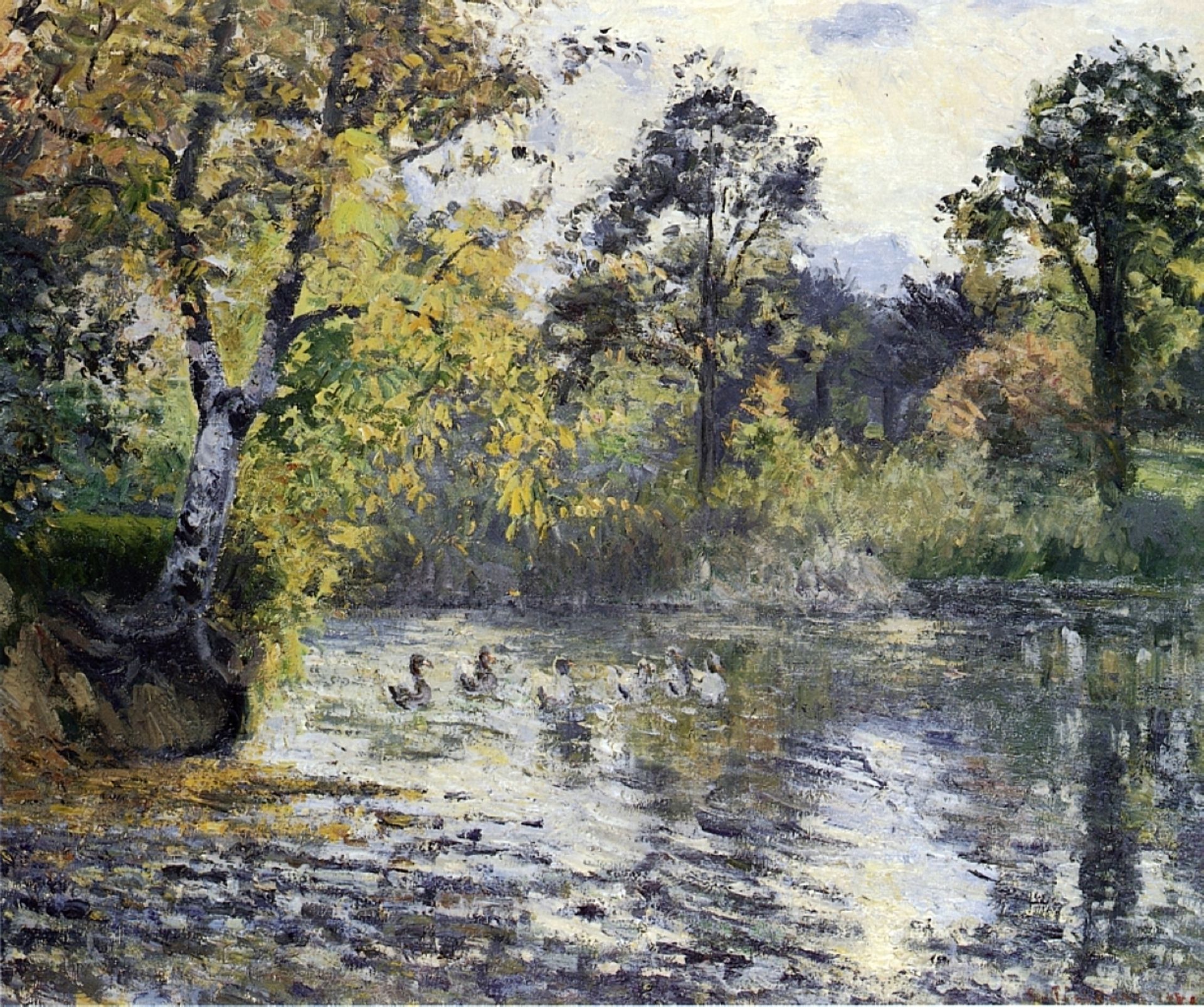 The Pond at Montfoucault by Camille Pissarro