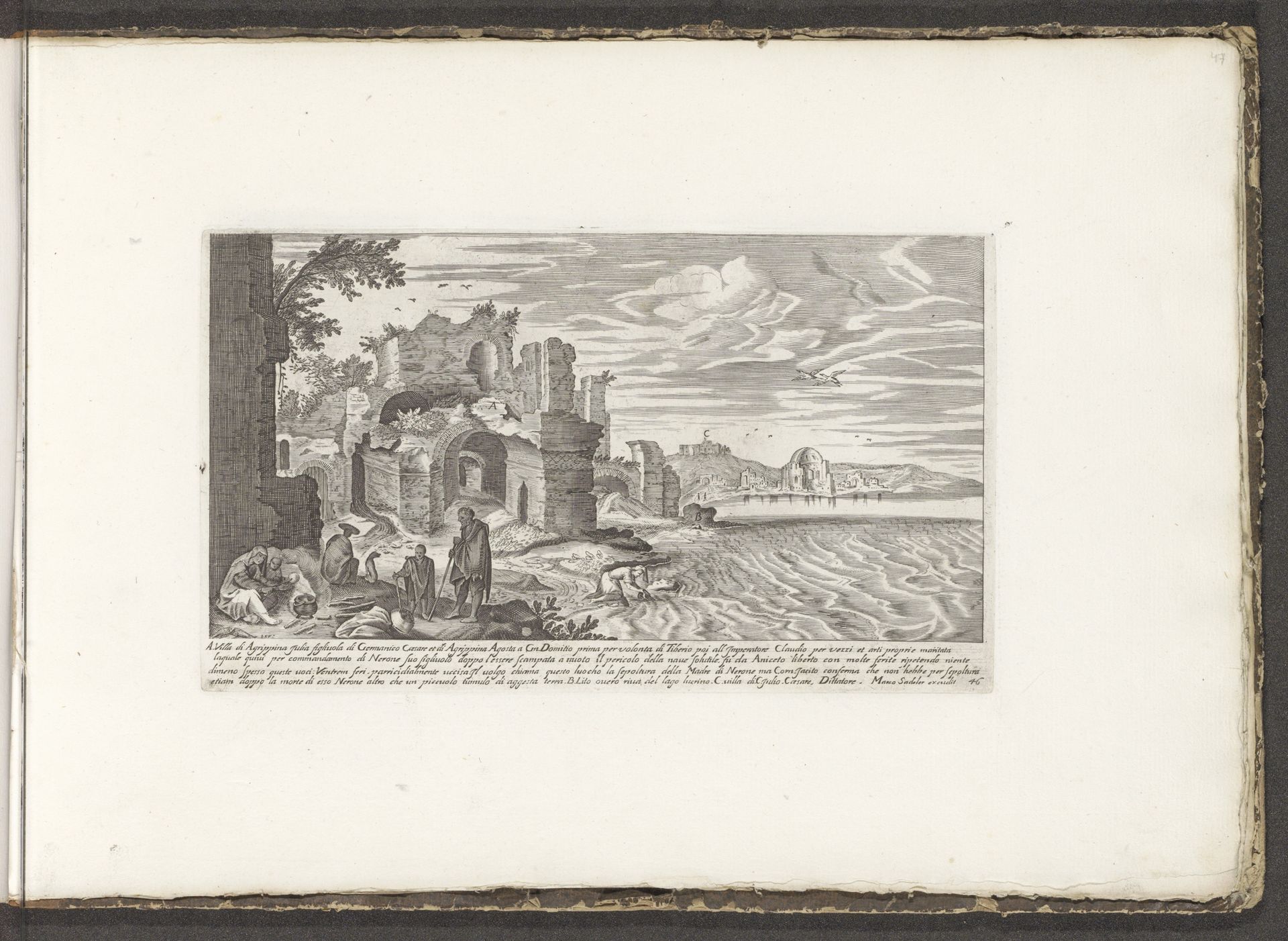 Villa van Julia Agrippina aan het meer van Lucrinus by Hier. Ferri