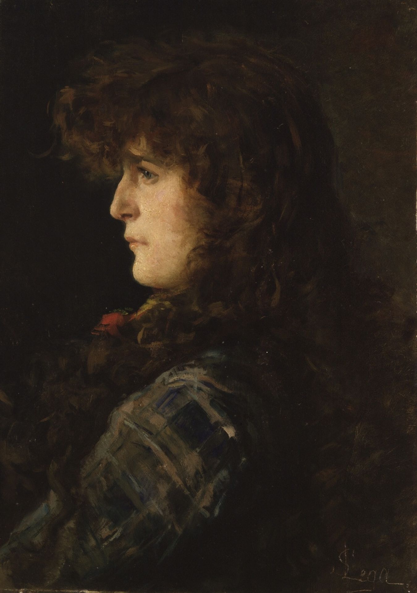 Head of a woman by Silvestro Lega