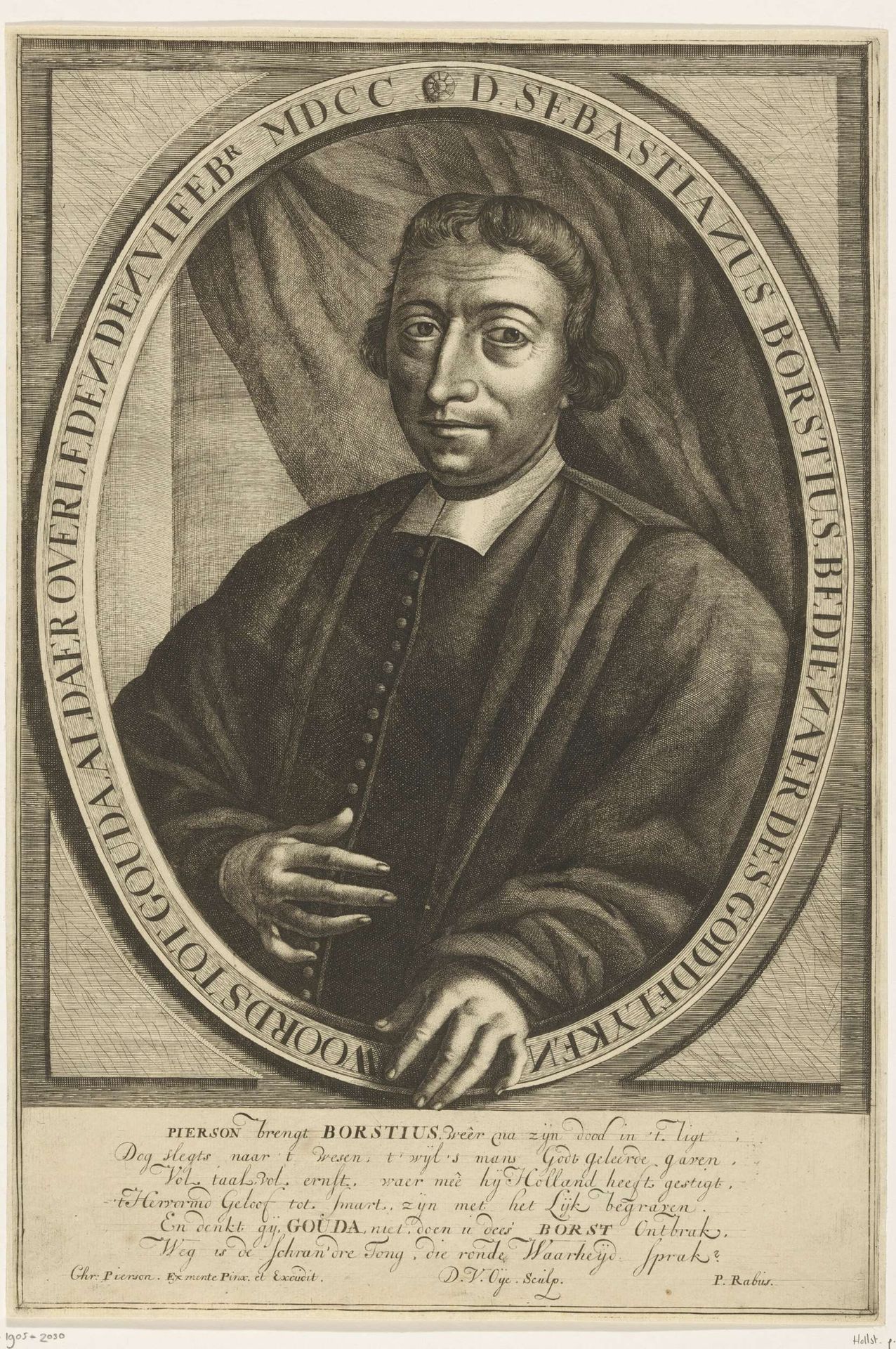 Portret van Sebastiaan Borstius by D. van Oye