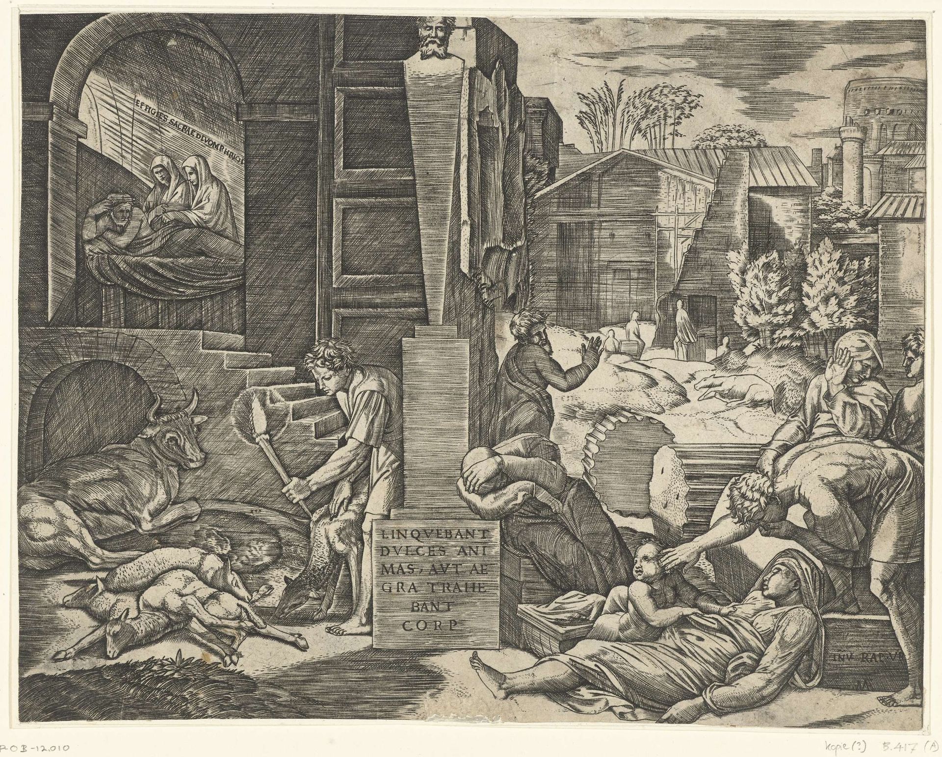 Pest bij de Trojanen op Kreta en droom van Aeneas by Anonymous