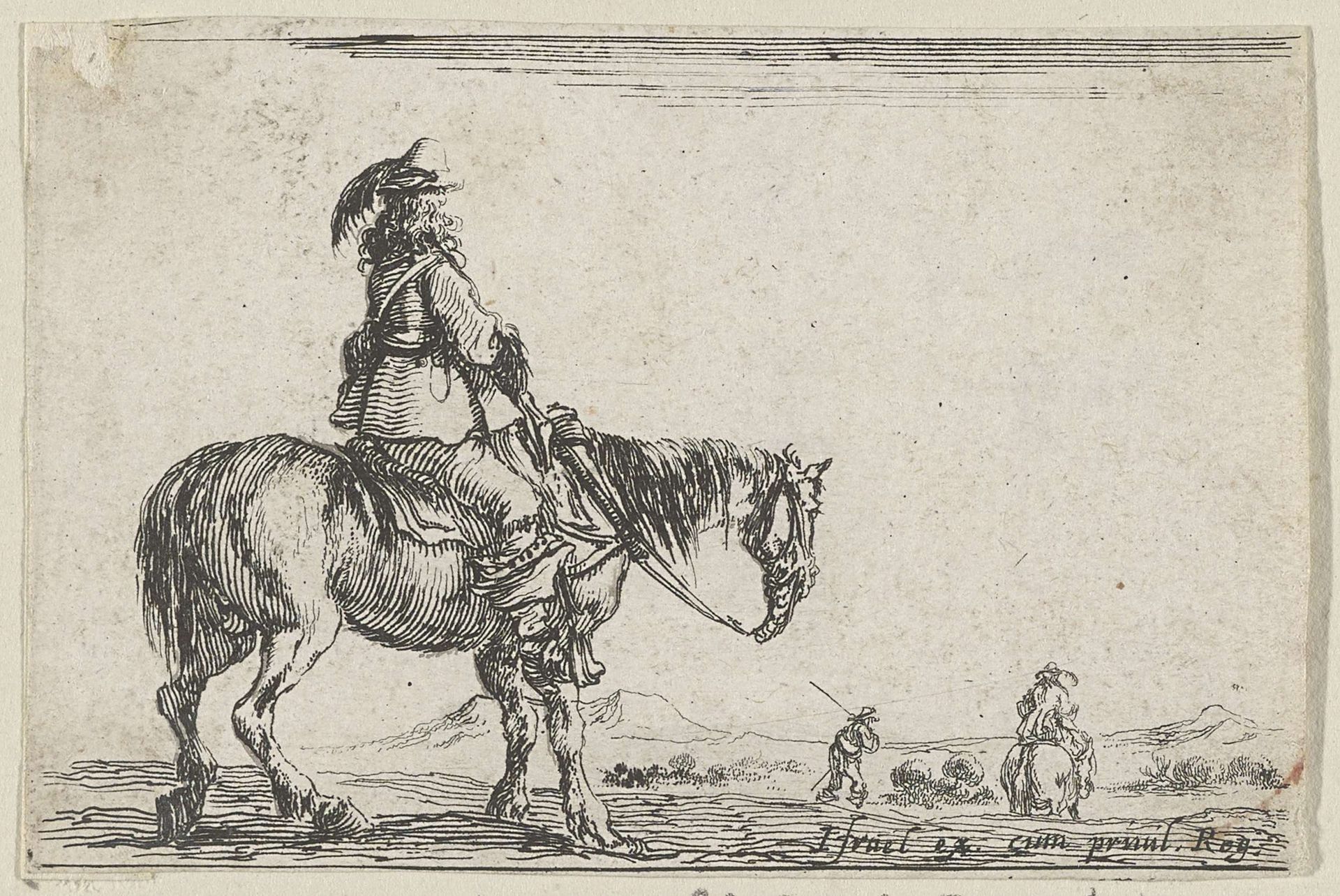Ruiter te paard by Stefano della Bella