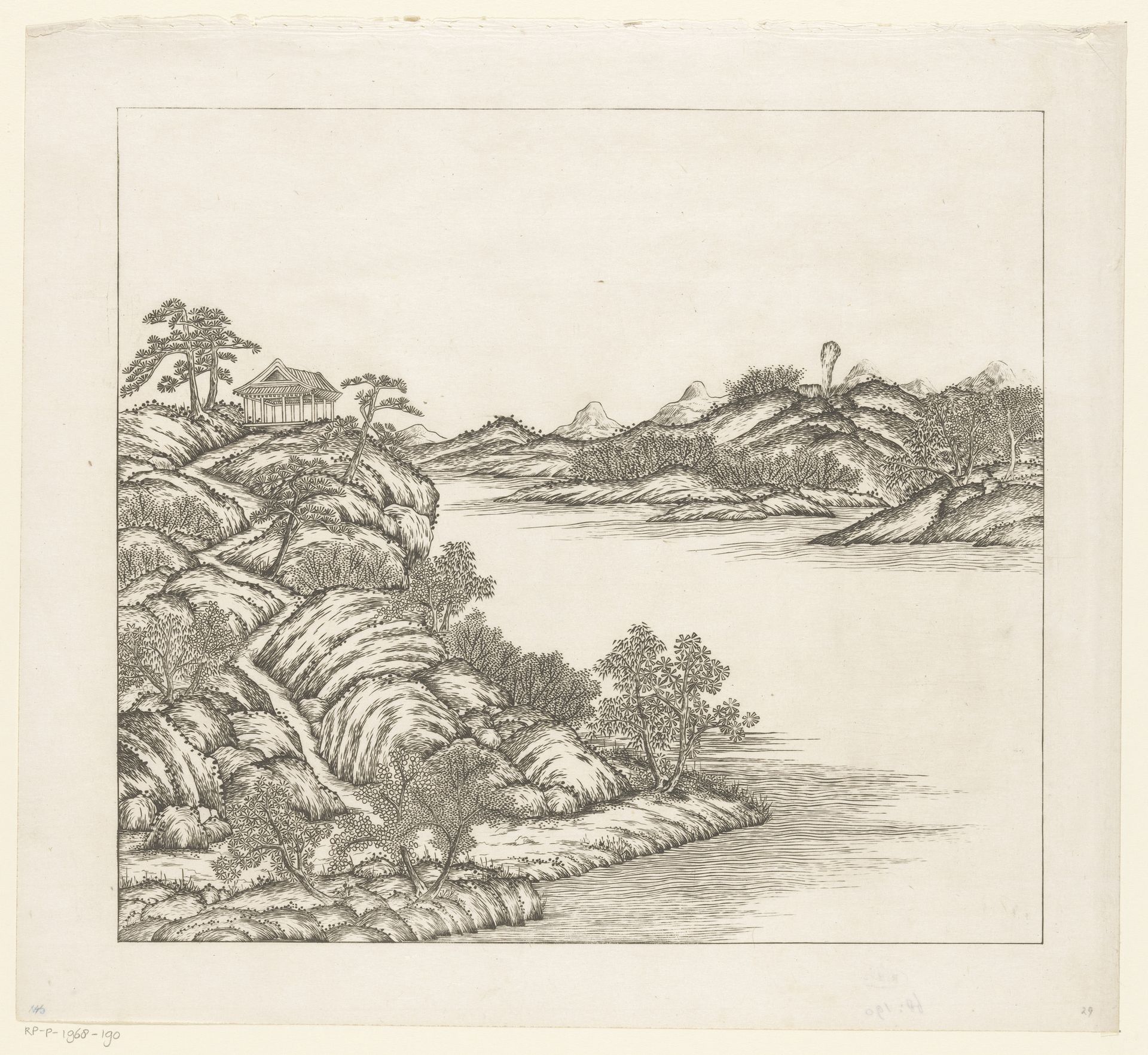 Gezicht op een deel van het keizerlijk zomerpaleis in Chengde (Jehol) te China by Matteo Ripa