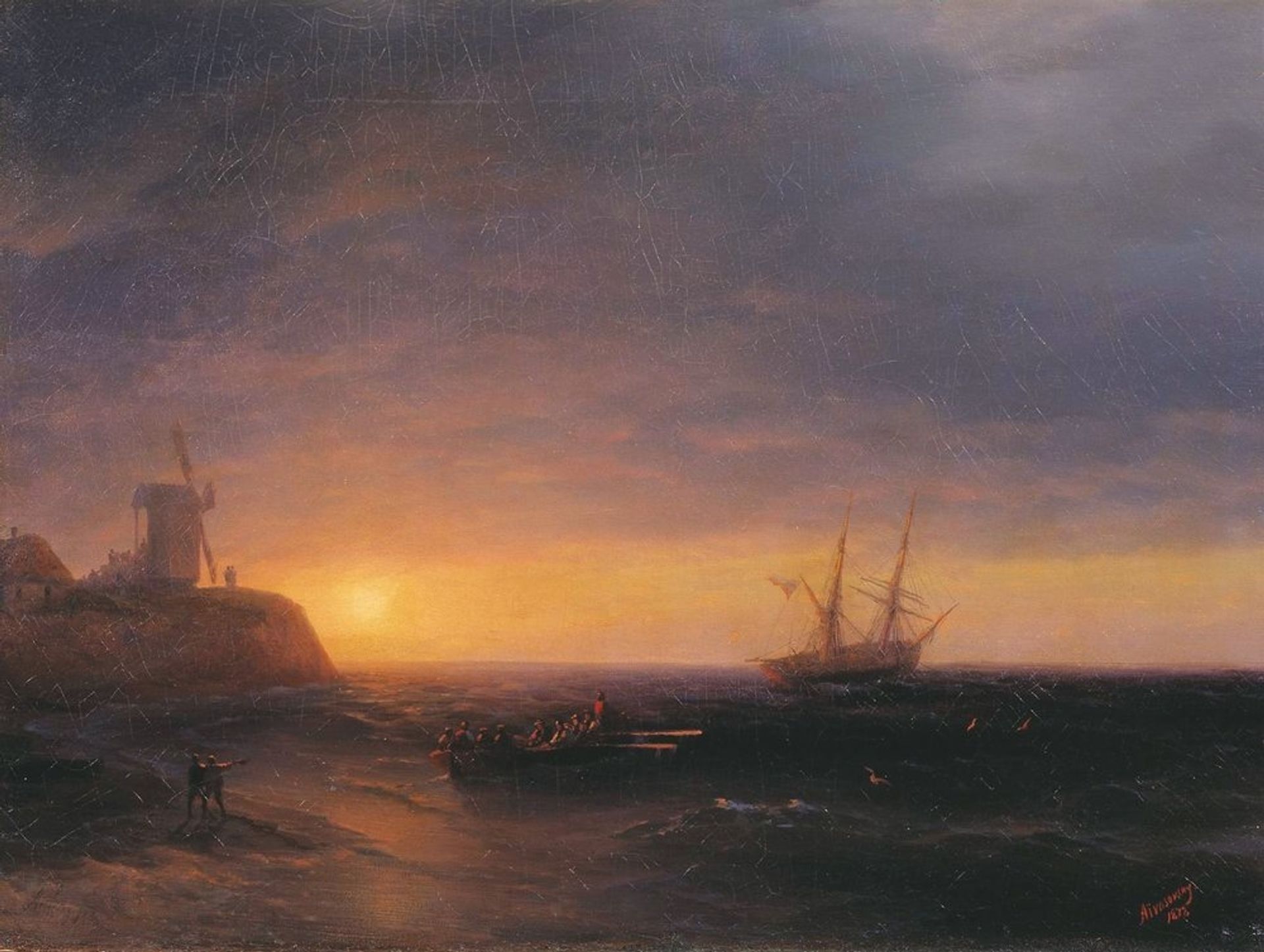 Sunset at Sea by Ivan Konstantinovich Aivazovsky