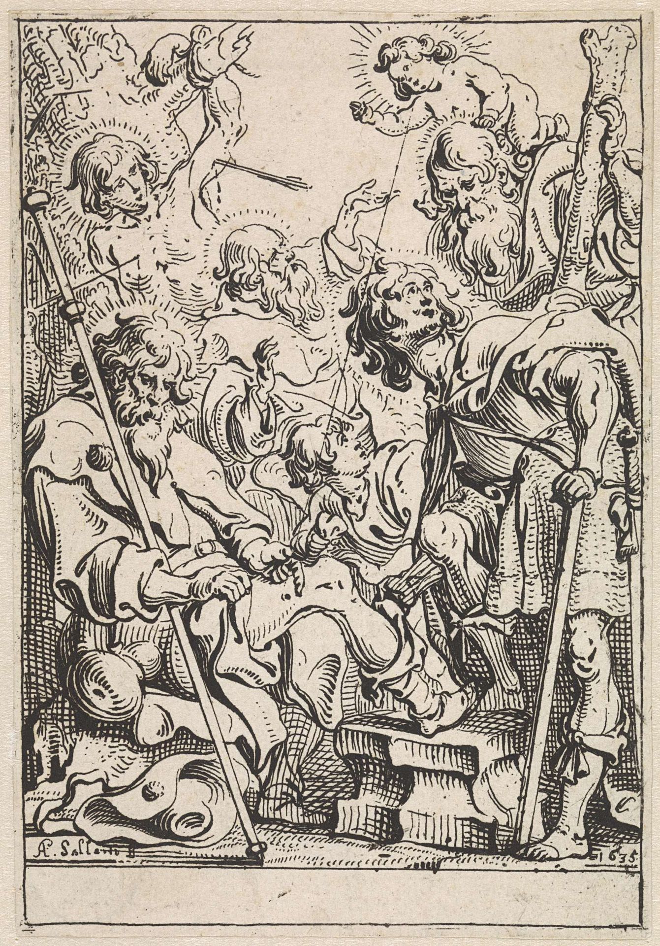 Verschillende heiligen by Antoine Sallaert