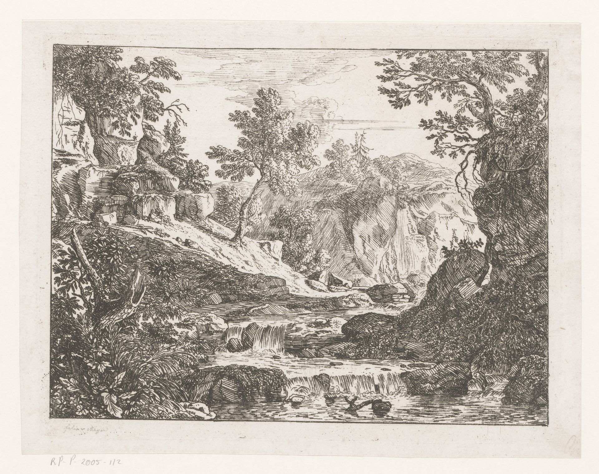 Landschap met watervallen by Felix Meyer