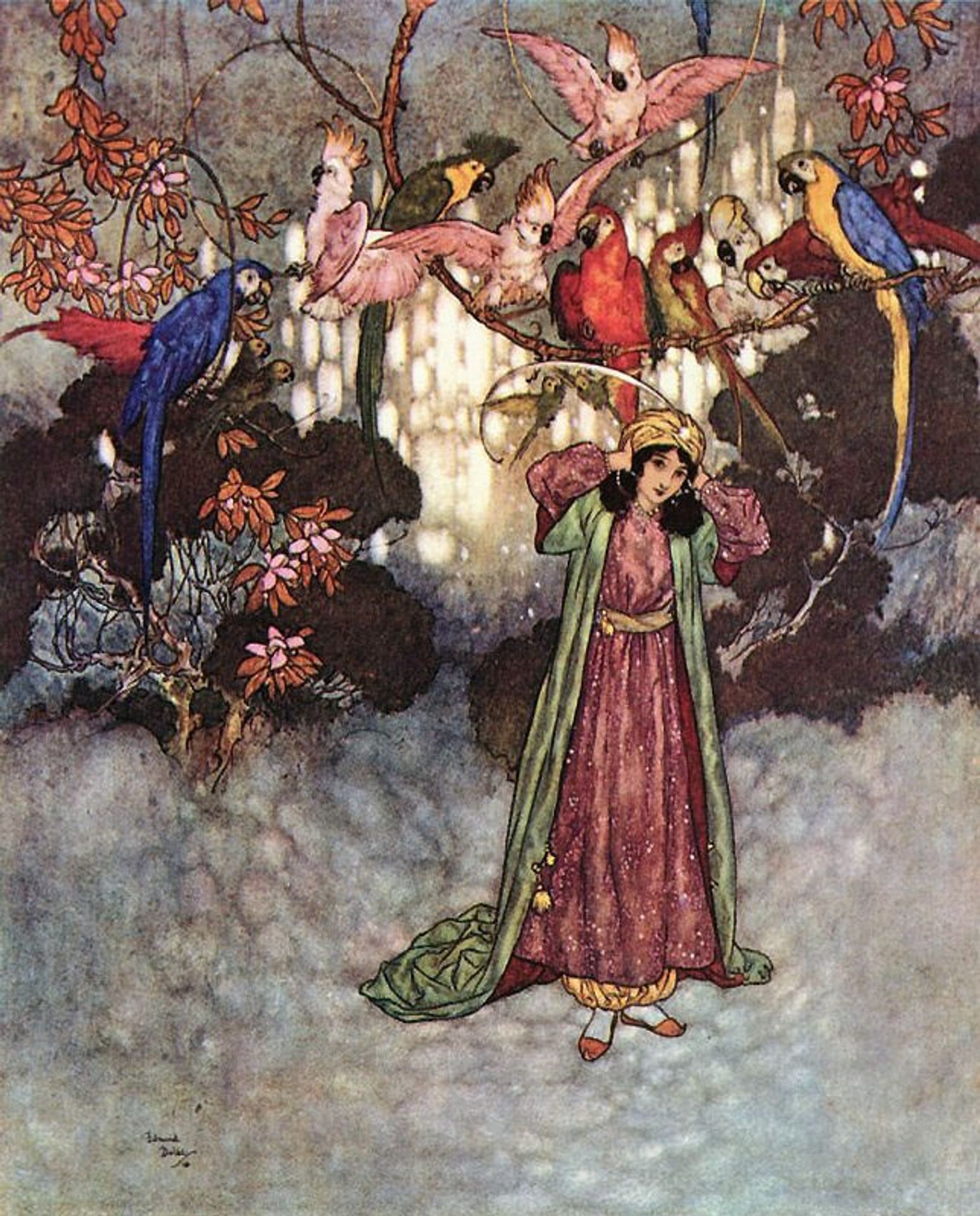 They began to scream and chatter, from Beauty and the Beast by Edmund Dulac