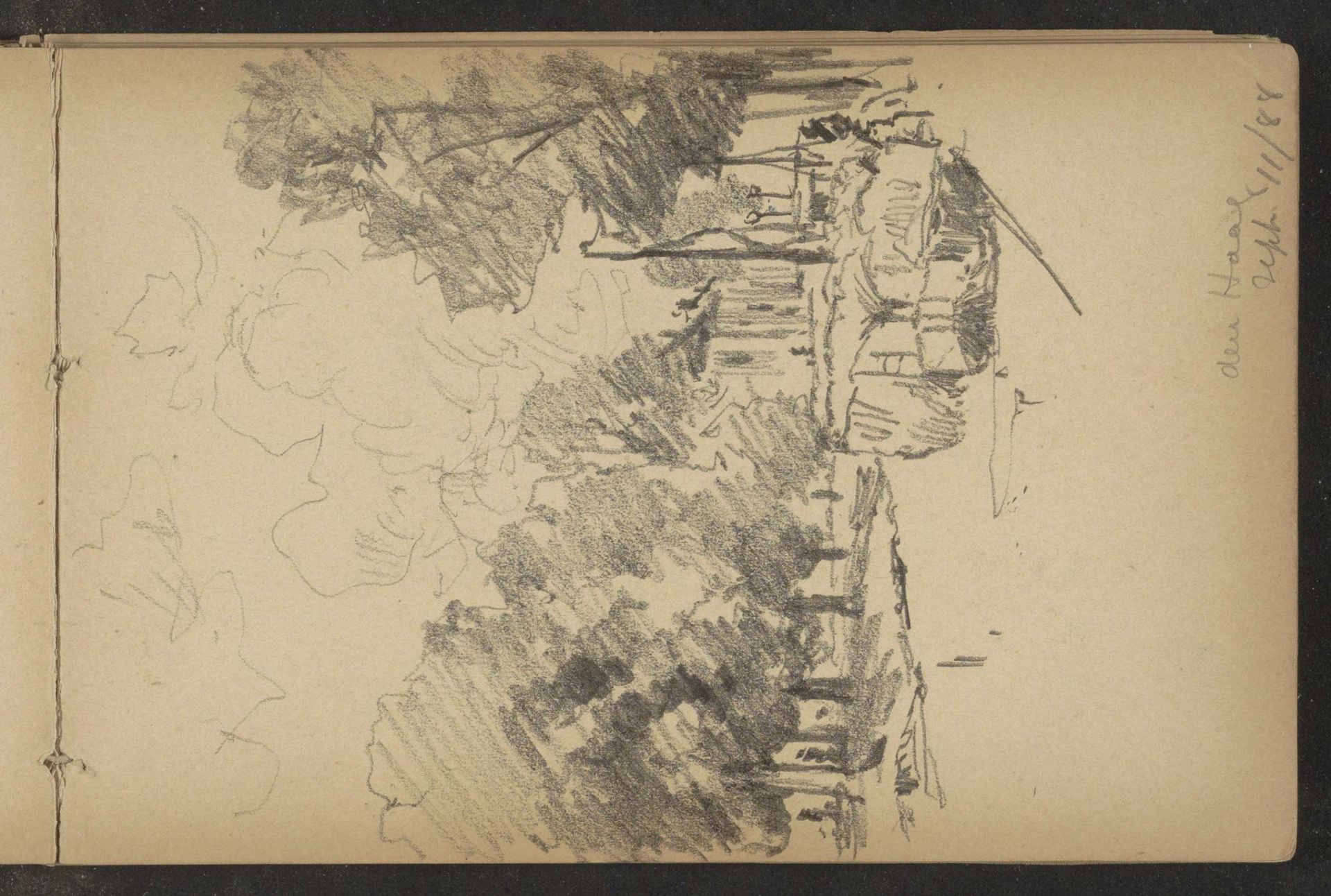Gezicht op een kade te Den Haag by Alexander Shilling