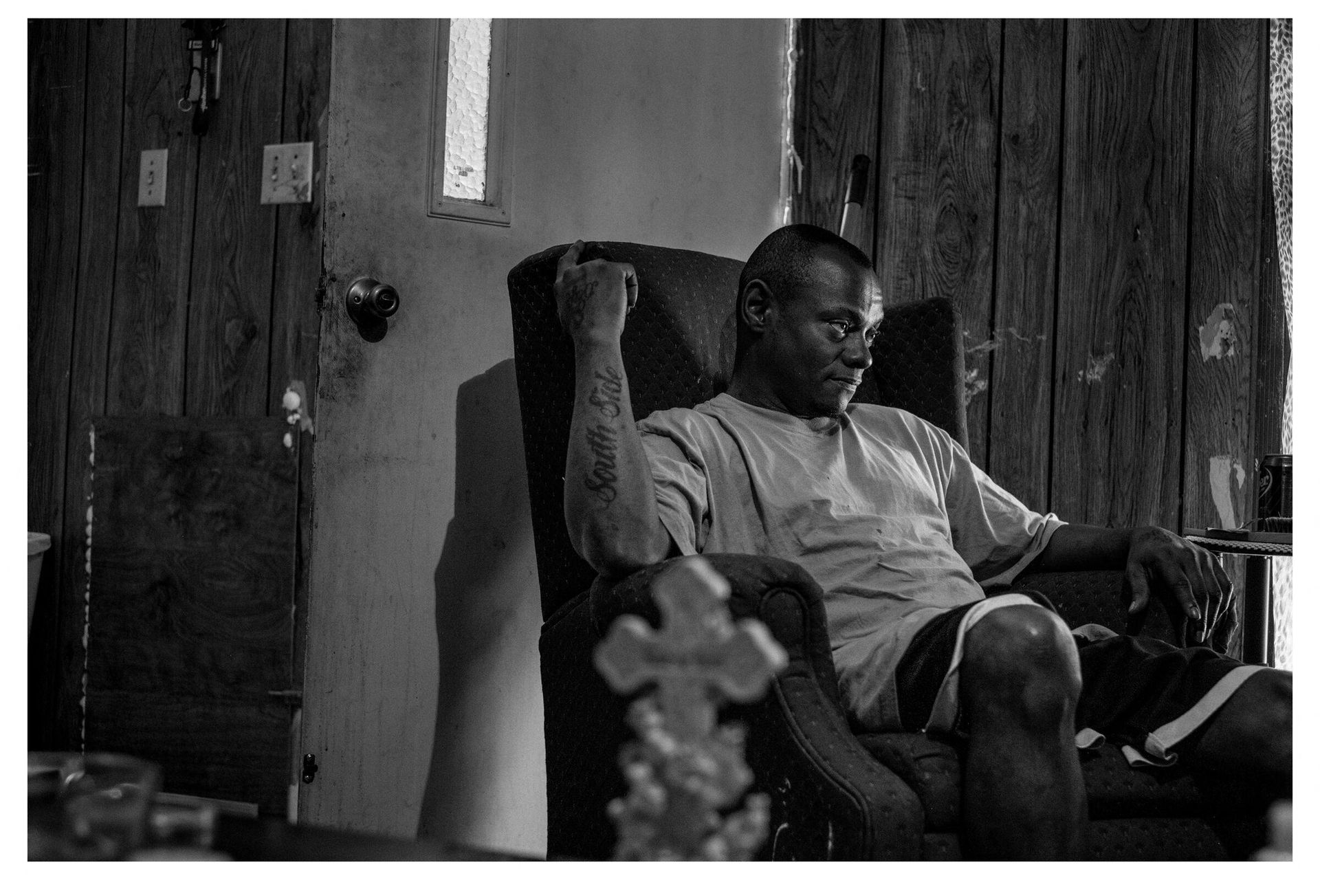 Frankie McCray at home in his trailer in Colfax, Louisiana on May 8, 2017. by Ashley Gilbertson