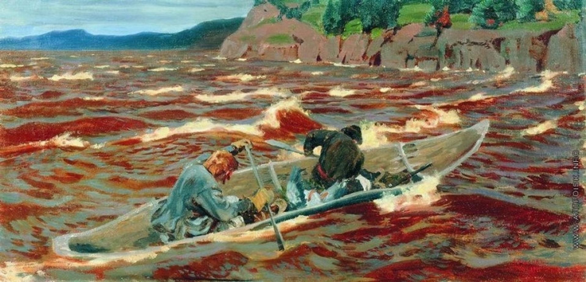 In a boat (Daredevils) by Arkady Rylov