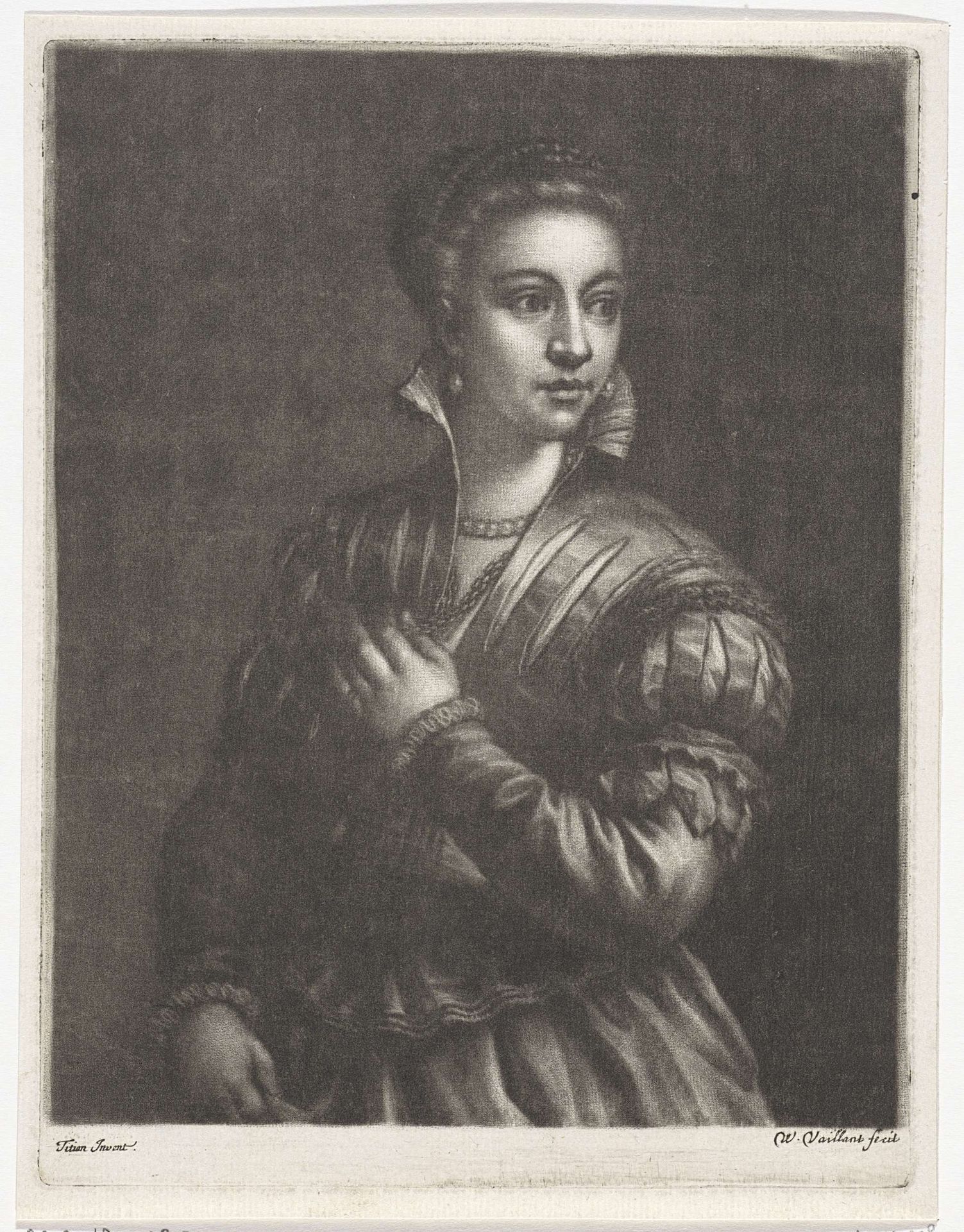 Vrouw in Venetiaanse kleding by Wallerant Vaillant