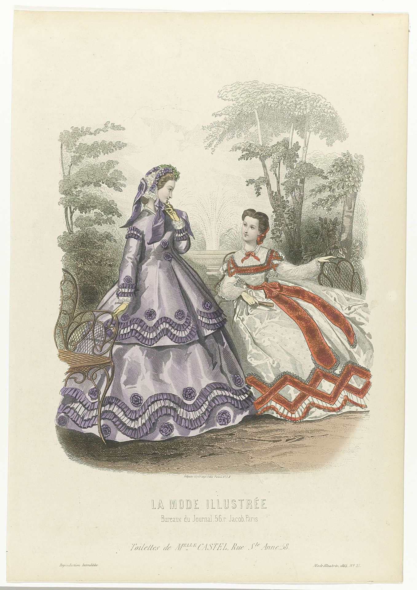 La Mode Illustrée, 1864, No. 25 : Toilettes de Melle Castel (...) by Anonymous
