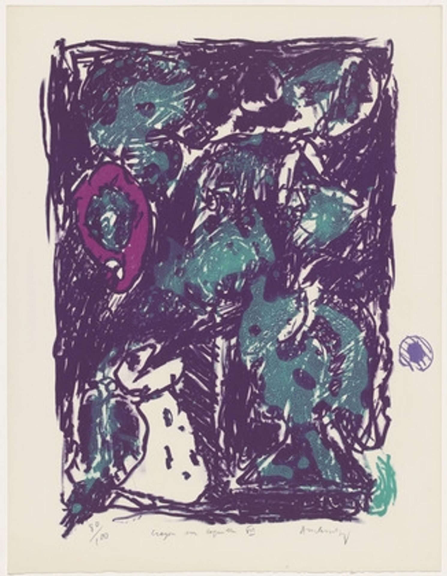 The Happy Rare (Le rare heureux) from the portfolio Pencil on Shell by Pierre Alechinsky
