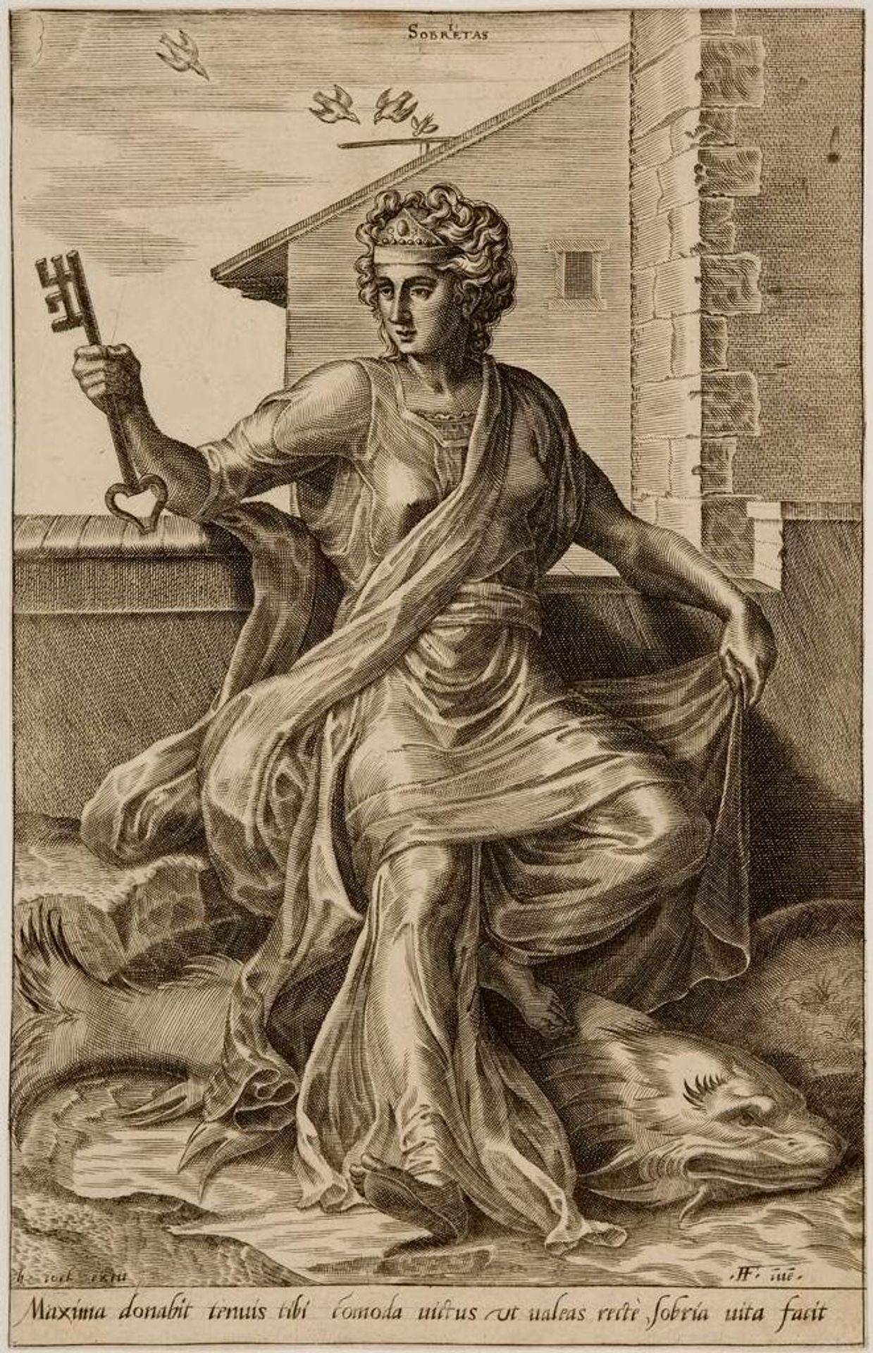 The Virtues: Sobrietas by Cornelis Cort