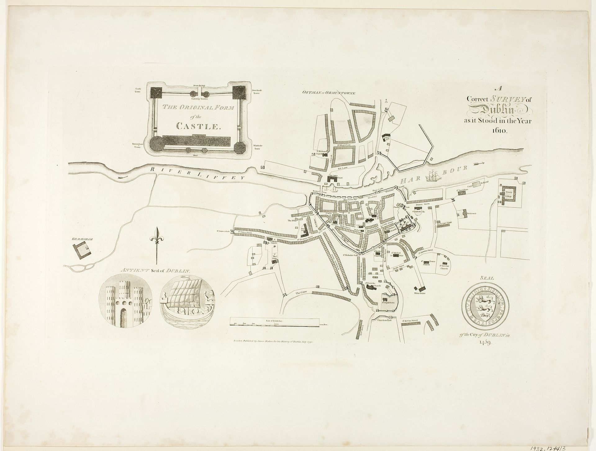 Correct Survey of Dublin, As It Stood in the Year 1610 by James Malton