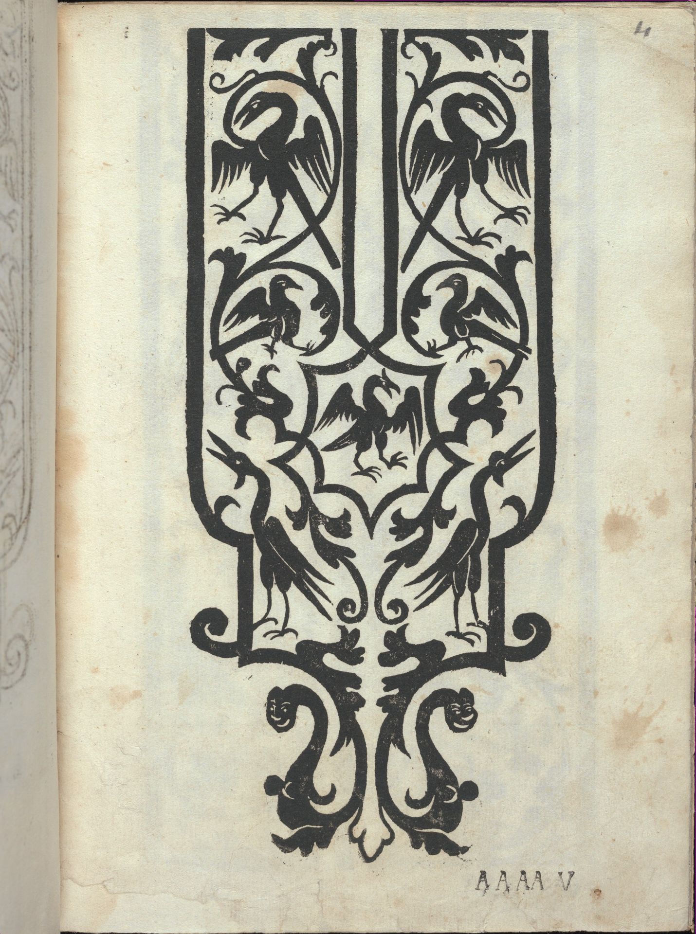 Libro quarto. De rechami per elquale se impara in diuersi modi lordine e il modo de recamare...Opera noua, page 4 (recto) by Alessandro Paganino