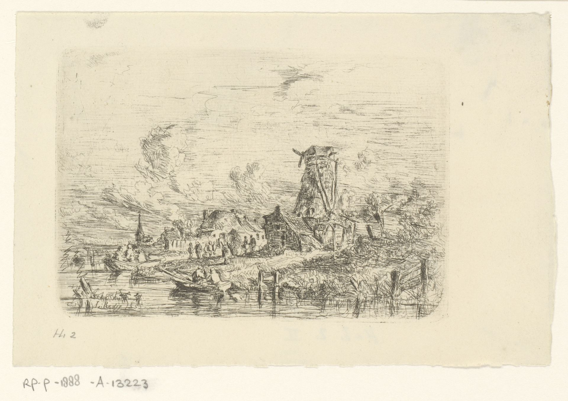 Gezicht op een dorp aan het water by Laurent Herman Redig