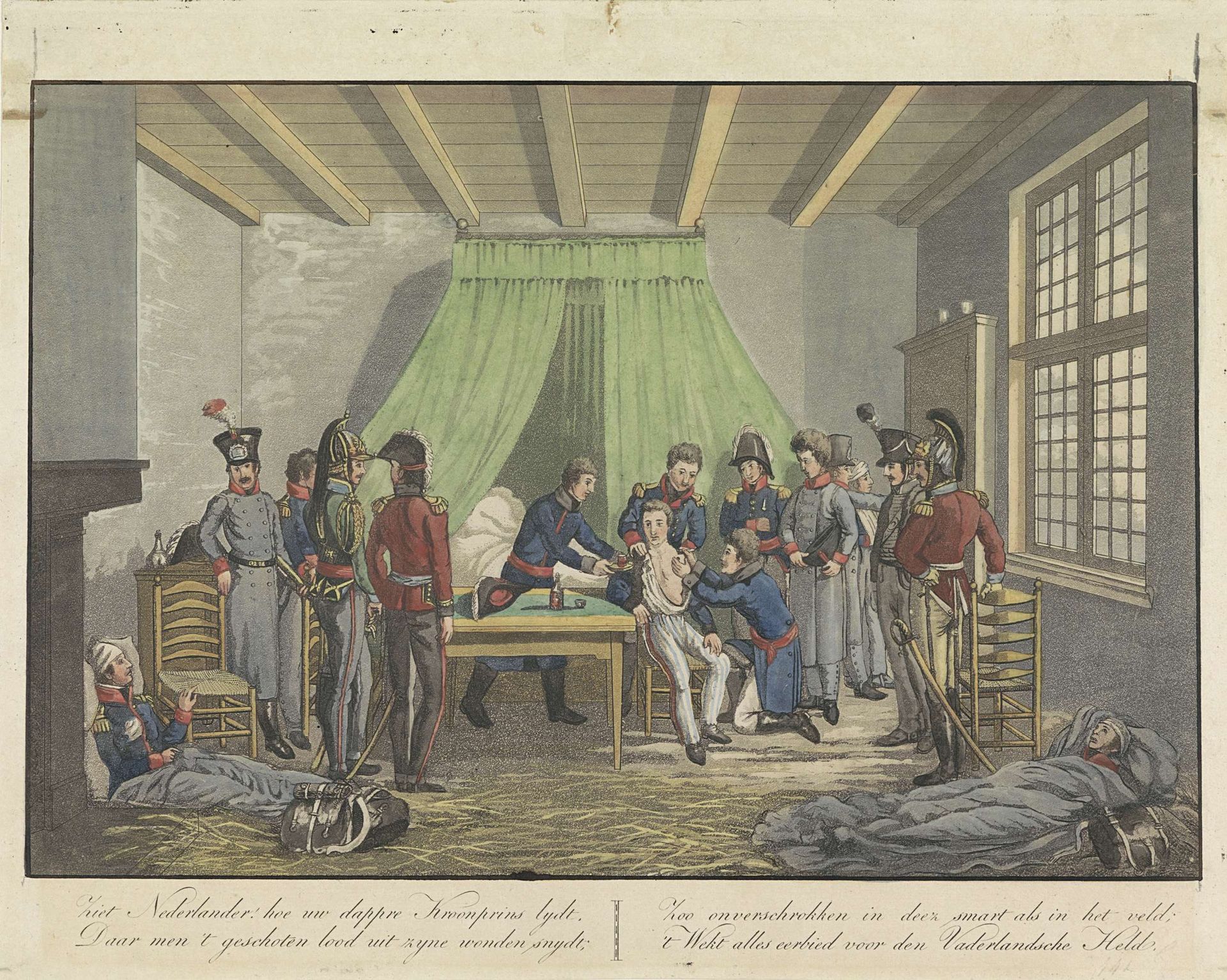 Verzorging van de gewonde prins van Oranje, 1815 by Anonymous