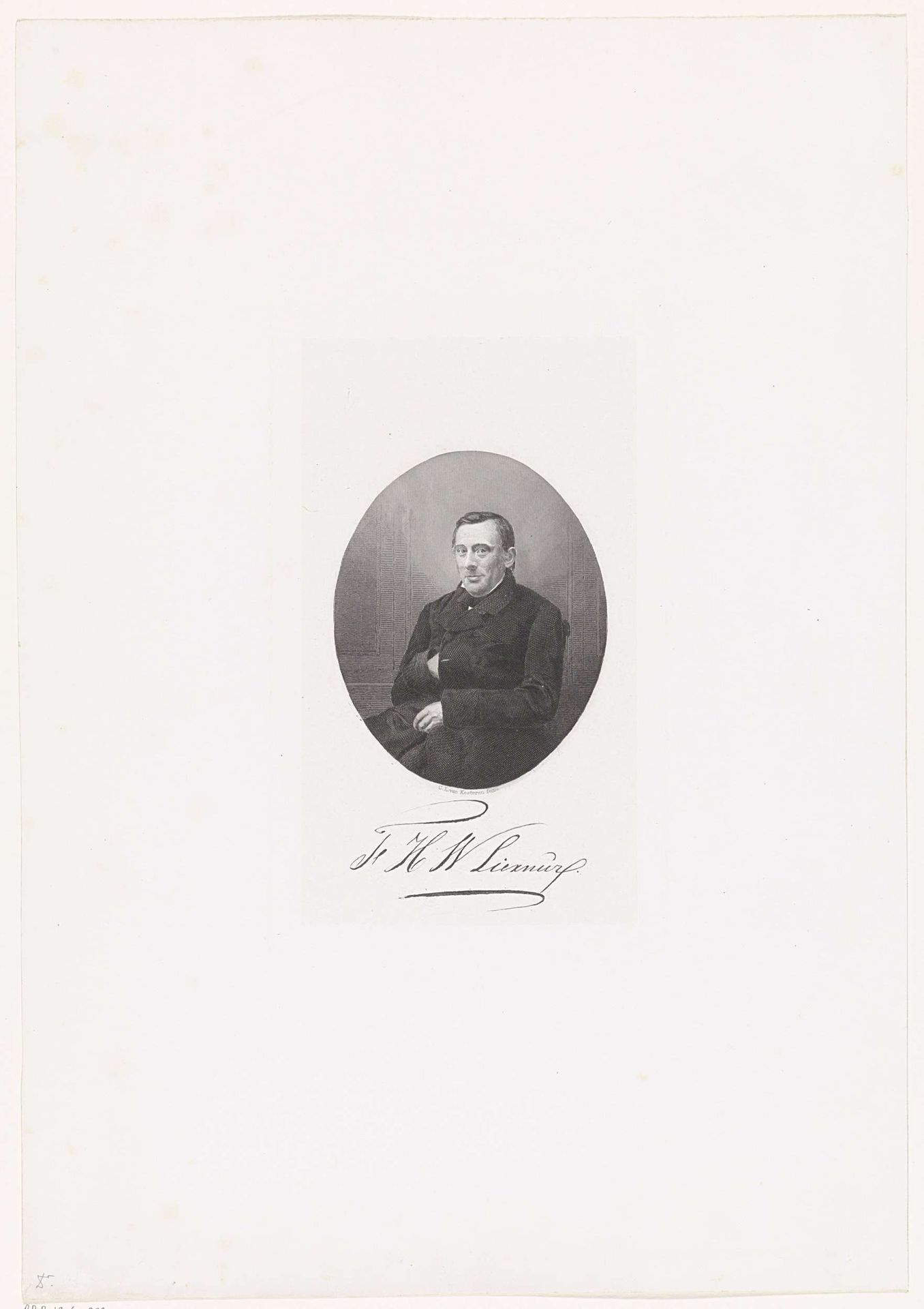 Portret van F.H.W. Liernur by Christiaan Lodewijk van Kesteren