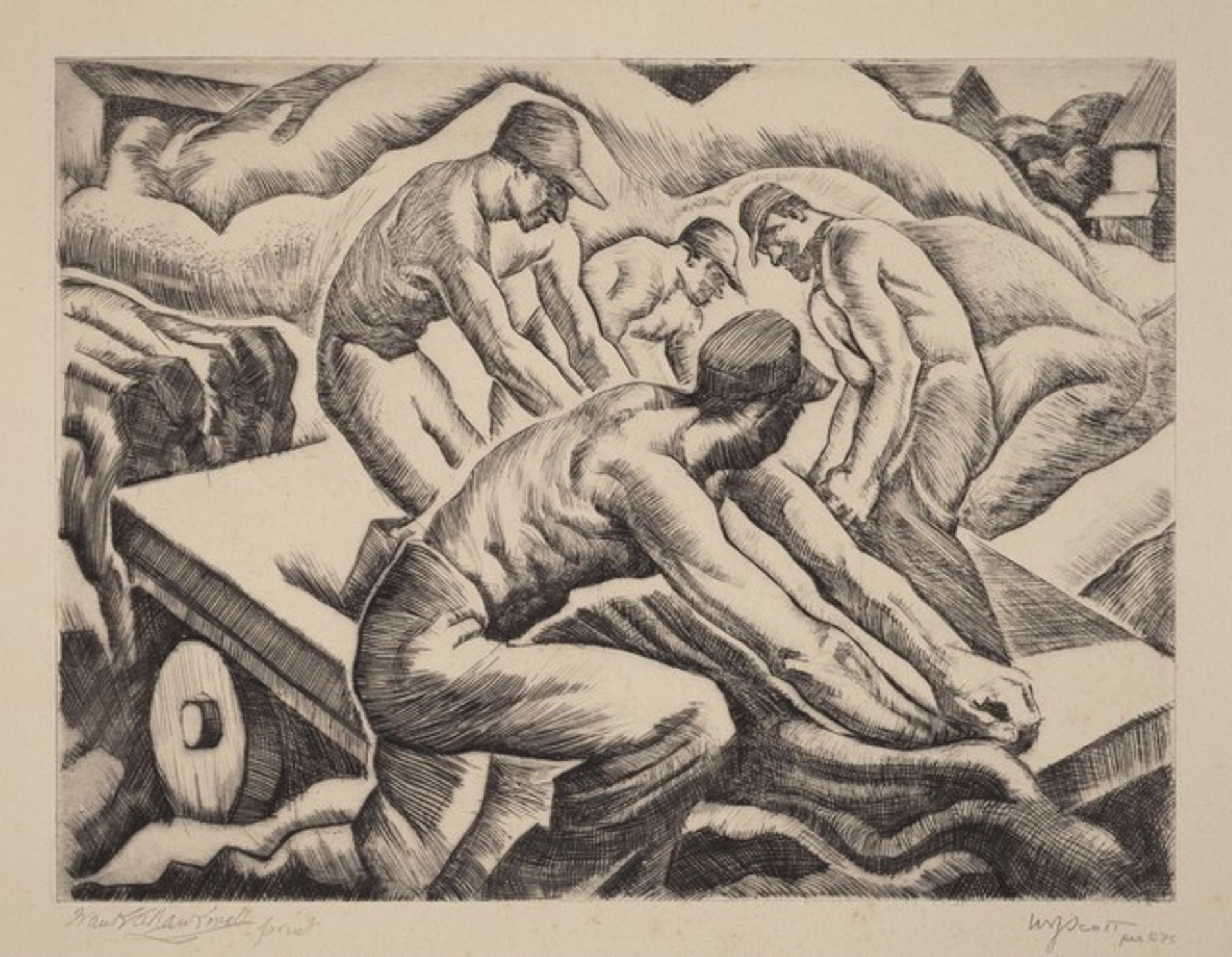 Untitled (Hauling Out a Log) by William J. Scott