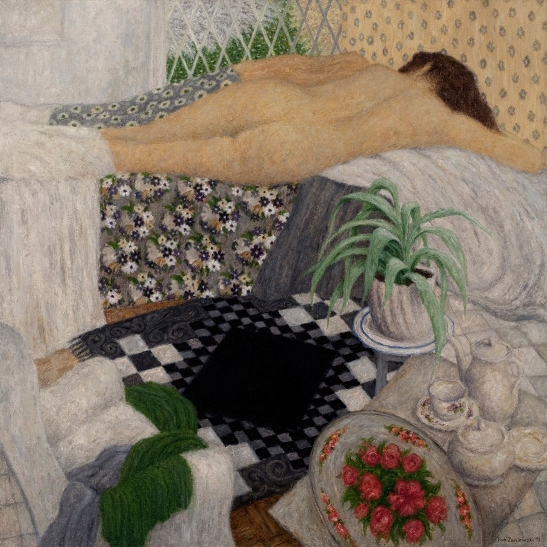 Nude and Carpet with a Black Rhombus by Iwo Zaniewski