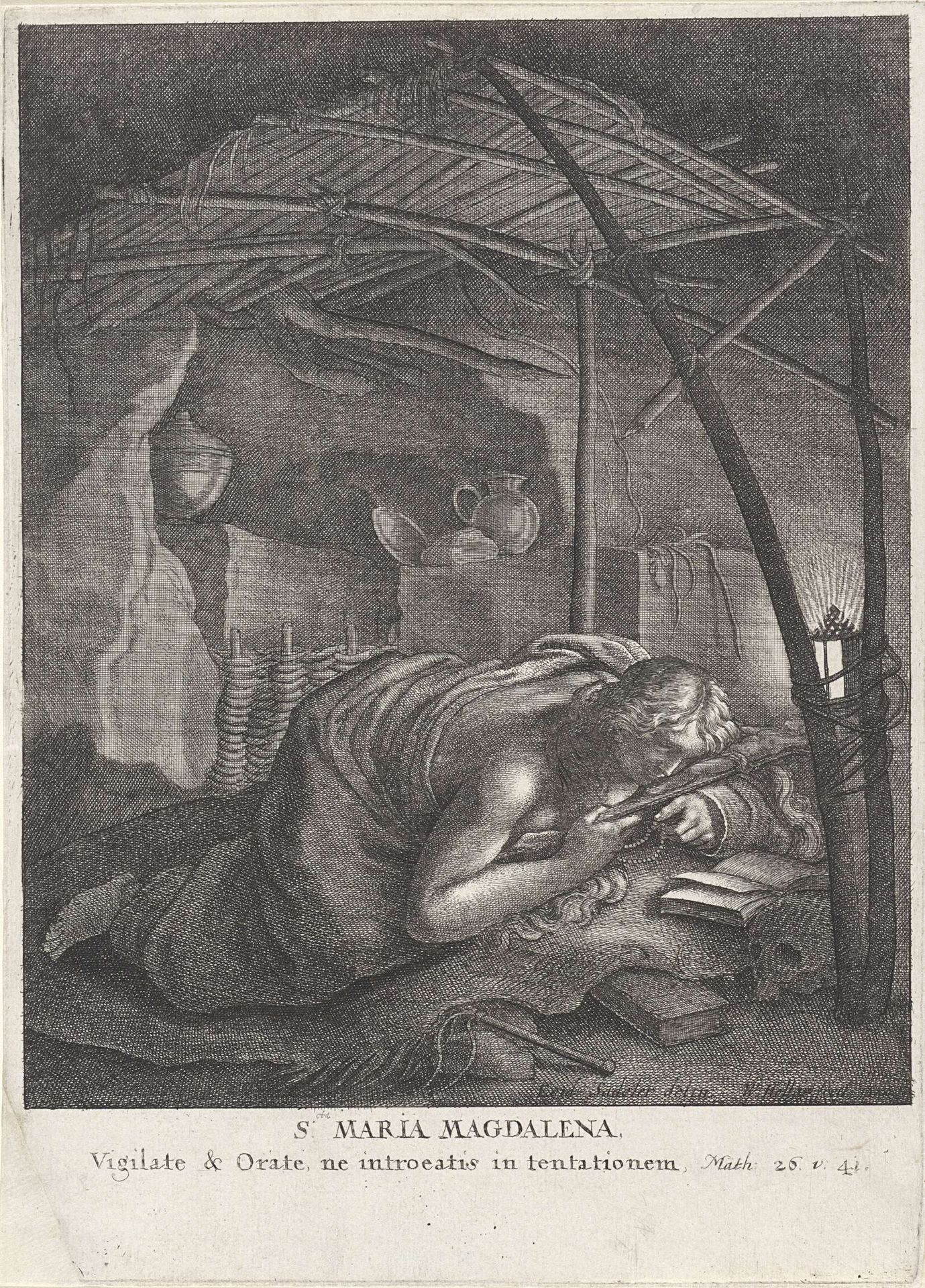 De boetvaardige Maria Magdalena by Wenceslaus Hollar
