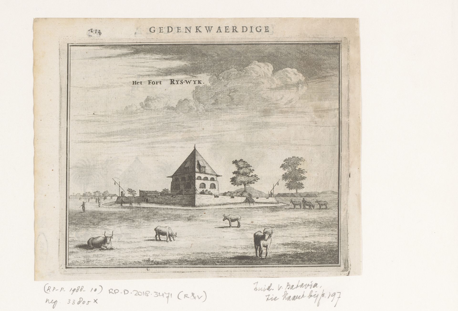 Gezicht op Fort Rijswijk te Batavia by Anonymous
