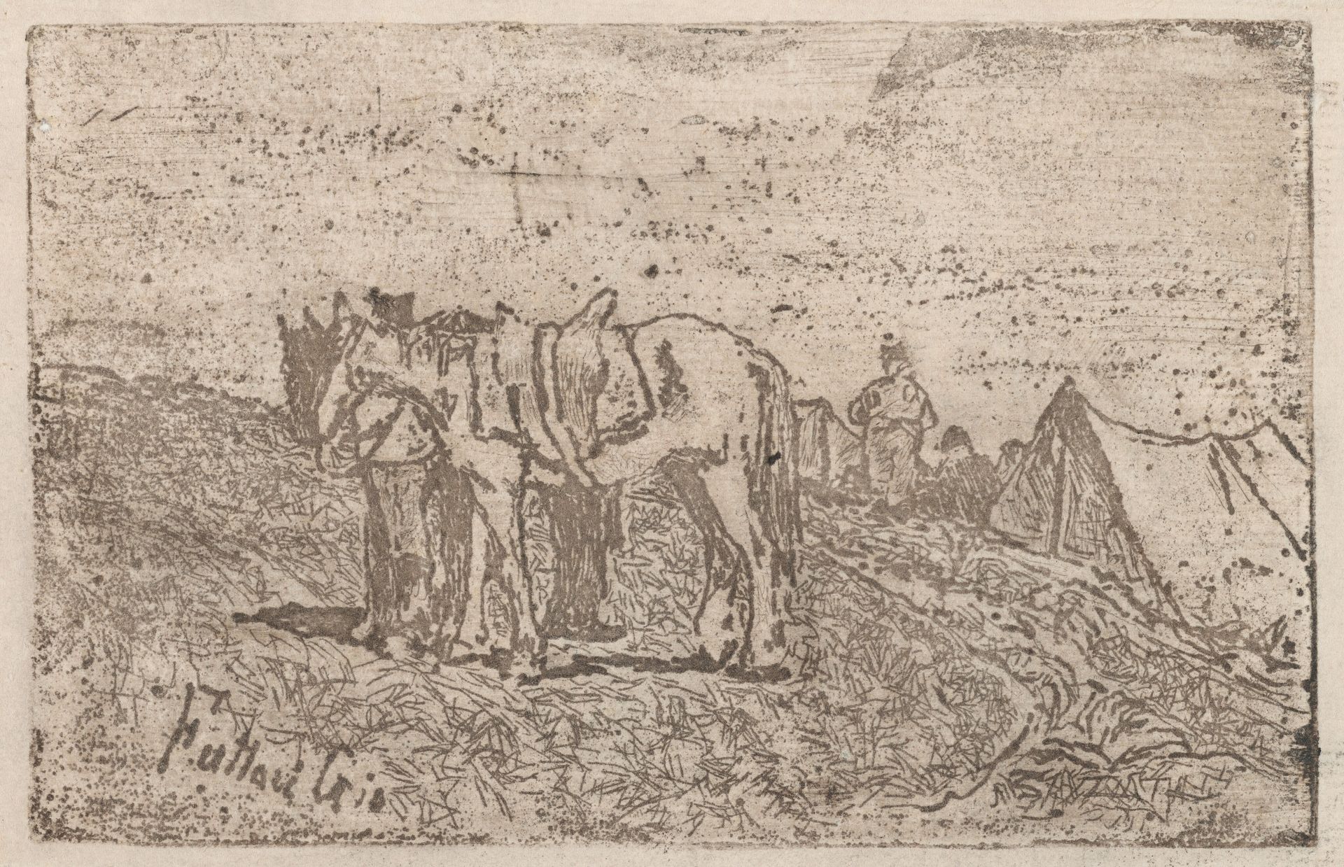 a) On Maneuvers (recto); b) On Maneuvers (verso) (Alle Manovre) by Giovanni Fattori