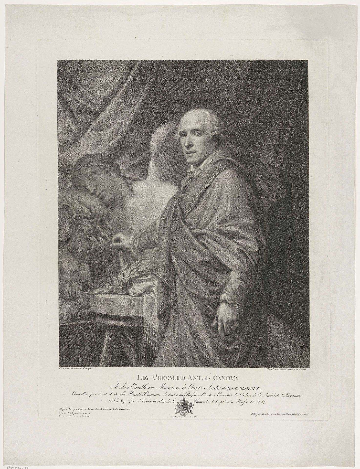 Portrait of Antonio Canova by Michele Benedetti