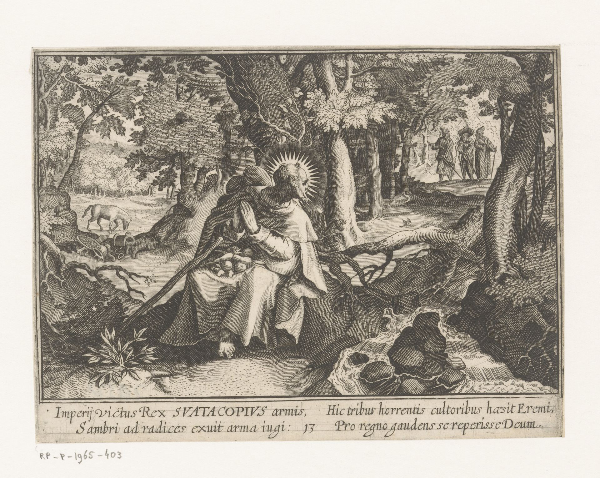 Heilige Suatacopius als kluizenaar by Thomas de Leu