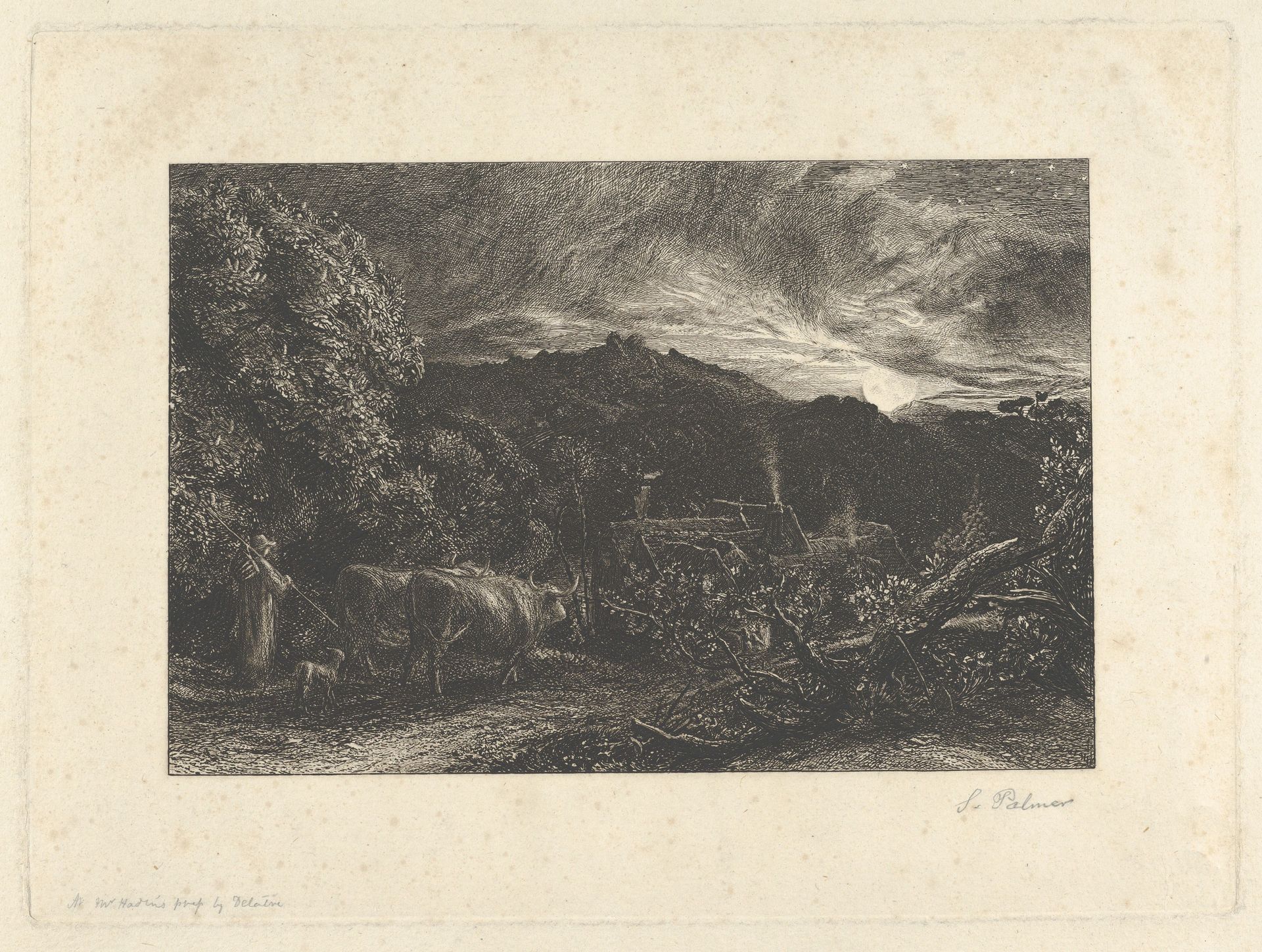The Weary Ploughman, or The Herdsman, or Tardus Bubulcus by Samuel Palmer