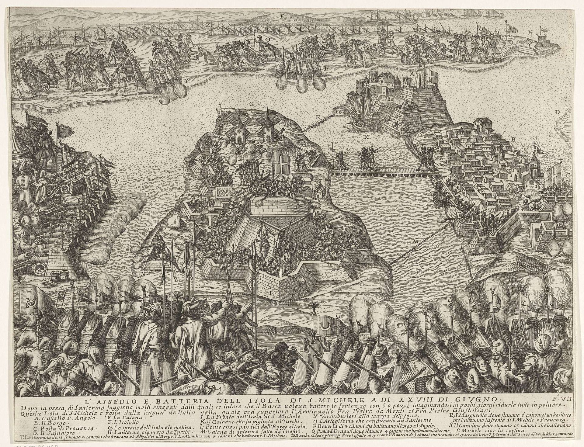 Beleg van het eiland San Michele bij Malta by Antonio Francesco Lucini
