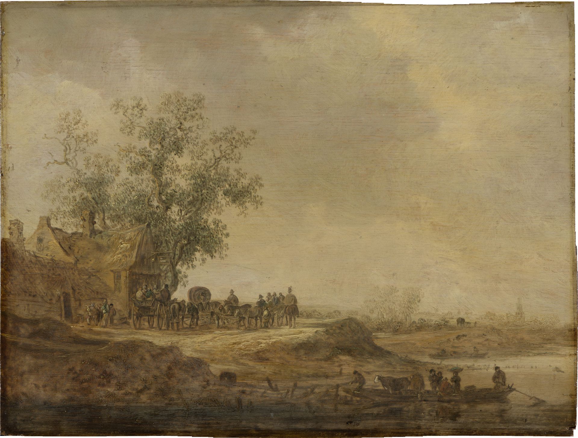 The Stop before the Inn by Jan van Goyen