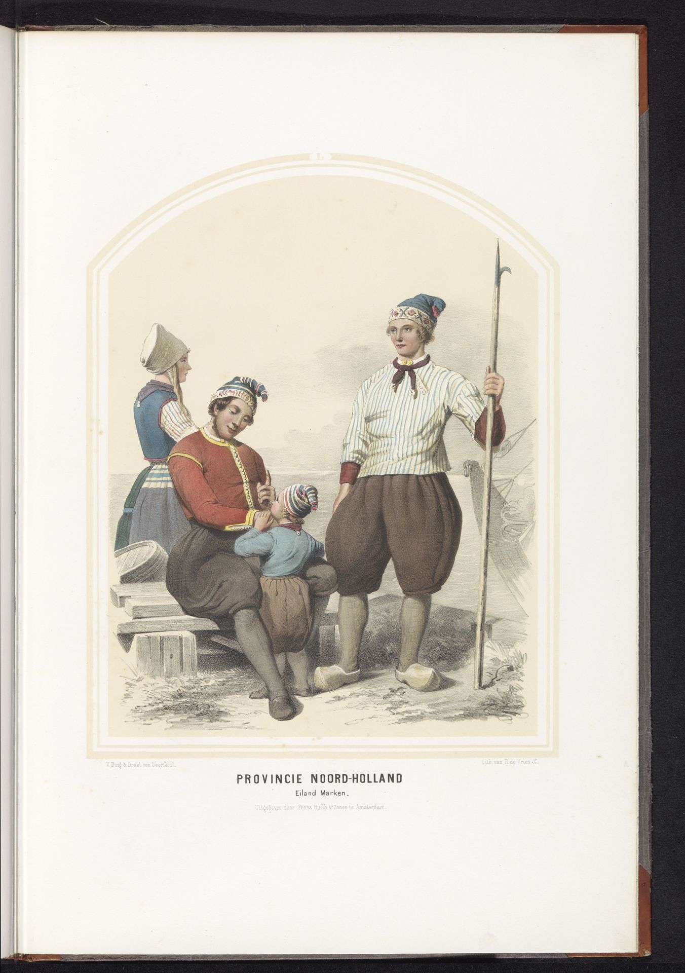 Klederdracht van het eiland Marken in Noord-Holland, 1857 by Ruurt de Vries
