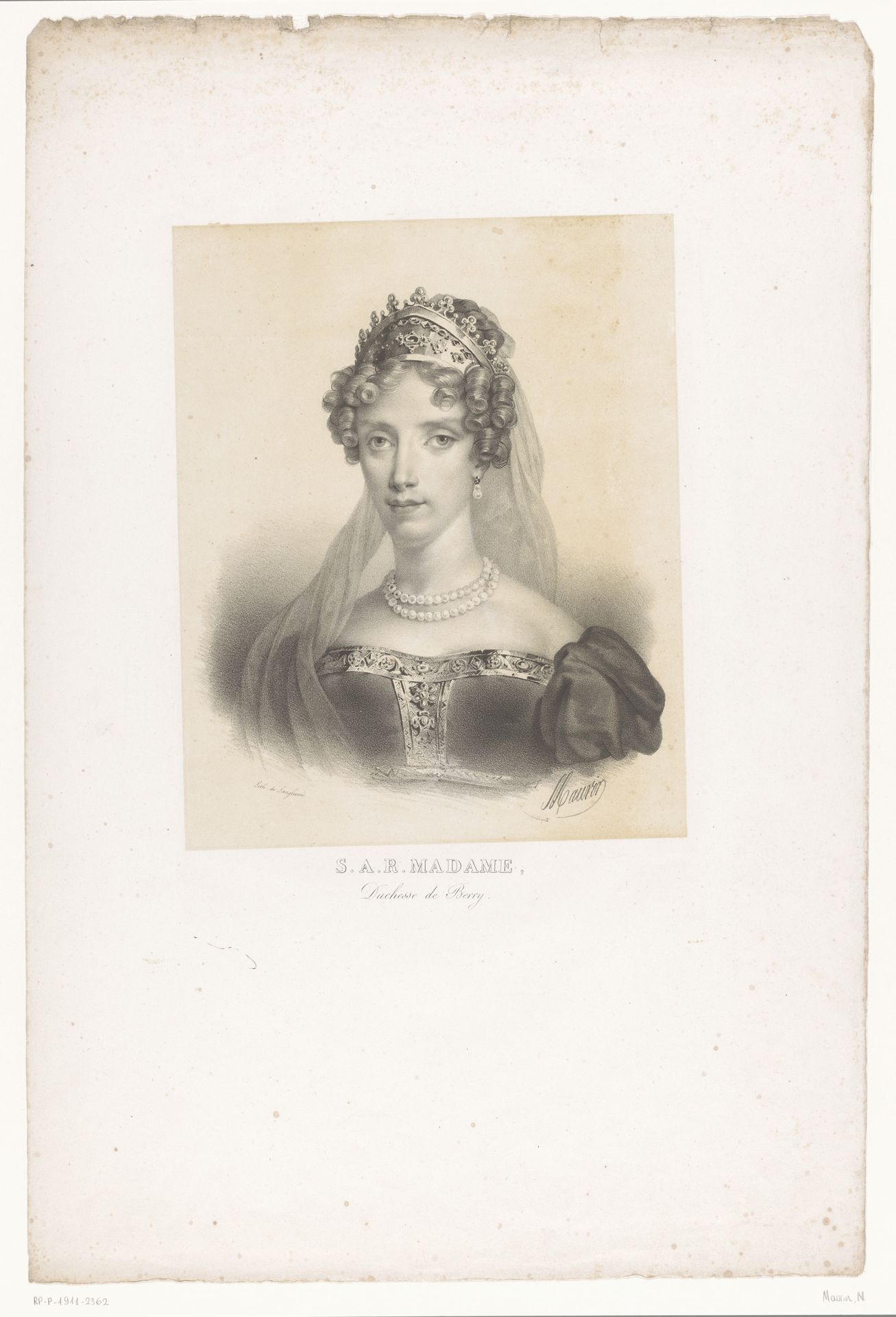 Portret van Maria Carolina Bourbon-Sicilië, hertogin van Berry by Nicolas Maurin