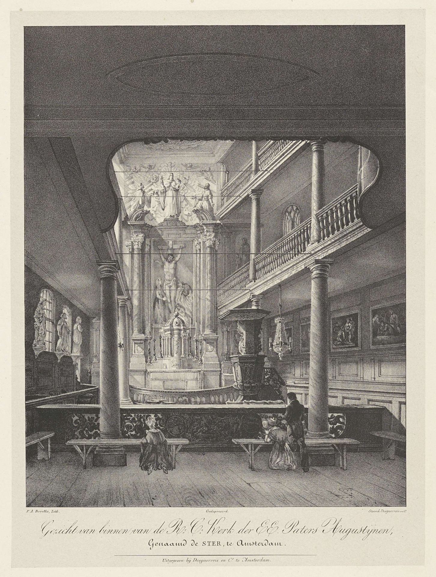 Augustijnenkerk "de Ster" te Amsterdam by Petrus Augustus Beretta