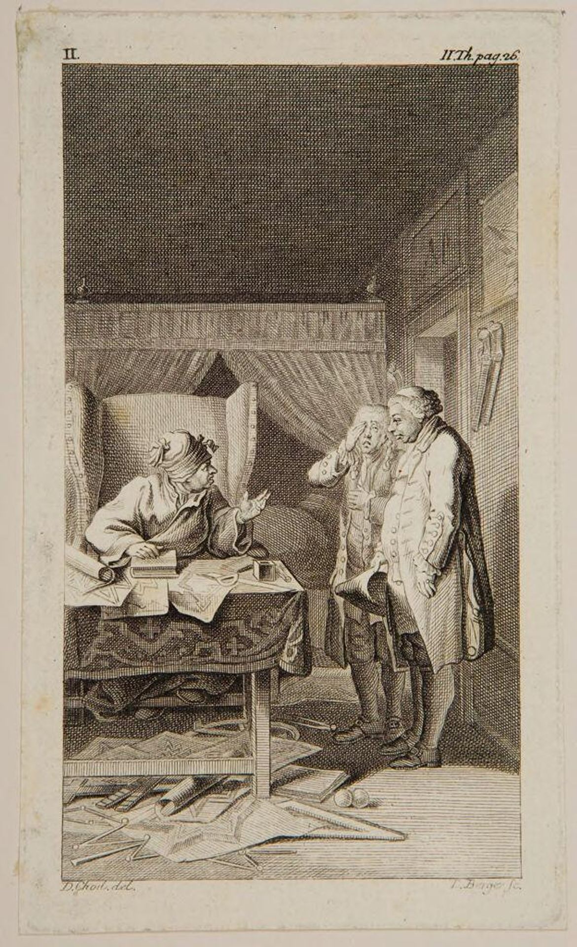 Illustration to Tristram Shandy, VIII Th., p.45: Man in Bed, His Leg ...