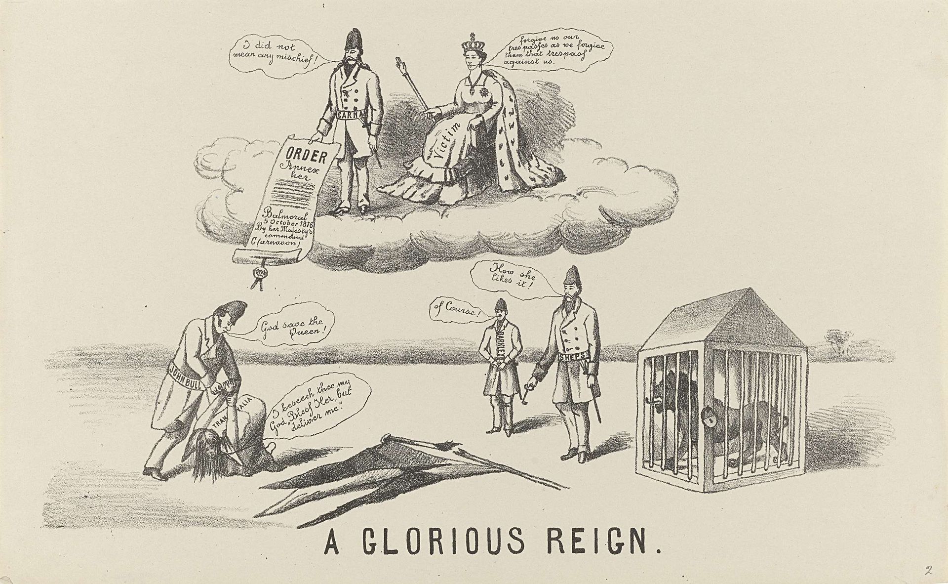 Koningin Victoria en Lord Carnarvon geven bevel tot de annexatie van Transvaal, 1877 by Anonymous