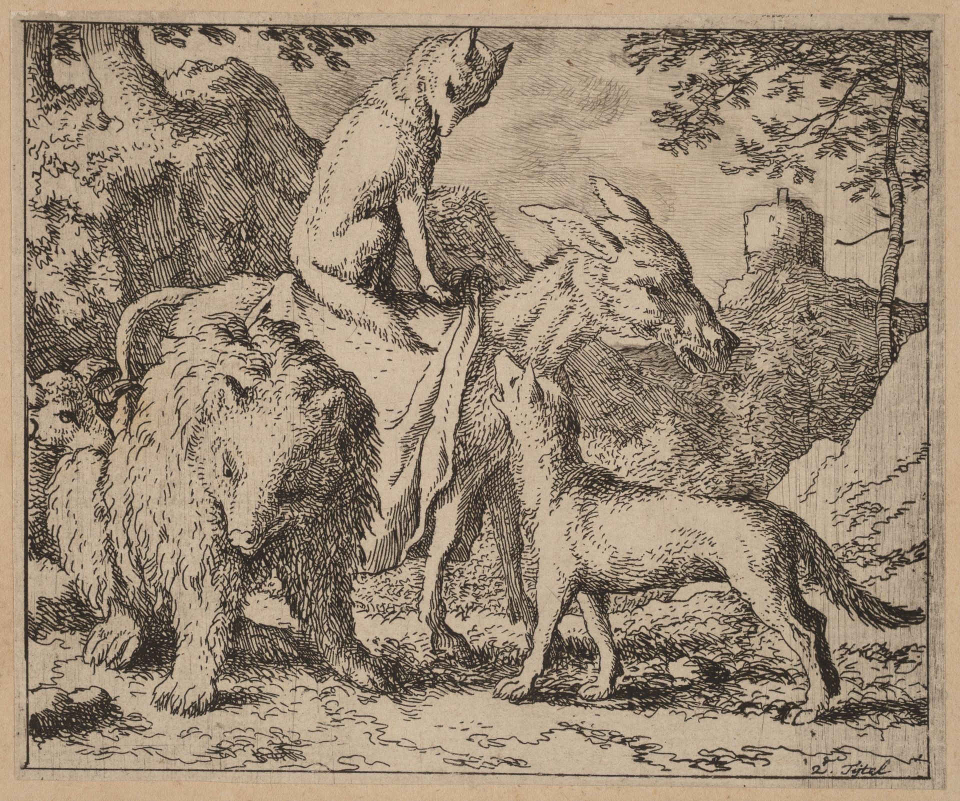 Reynard Seated Atop the Ass by Allart van Everdingen