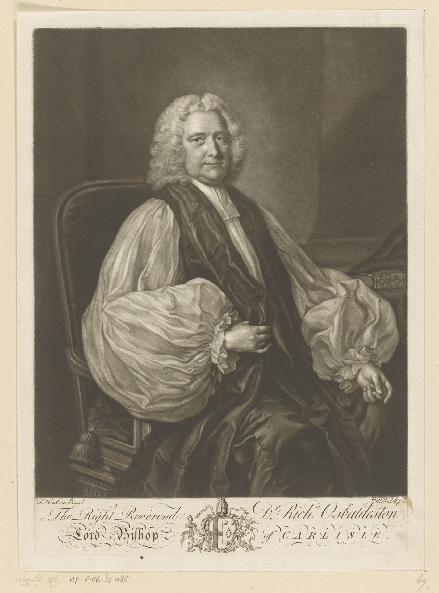 Portret van Richard Osbaldeston by James McArdell