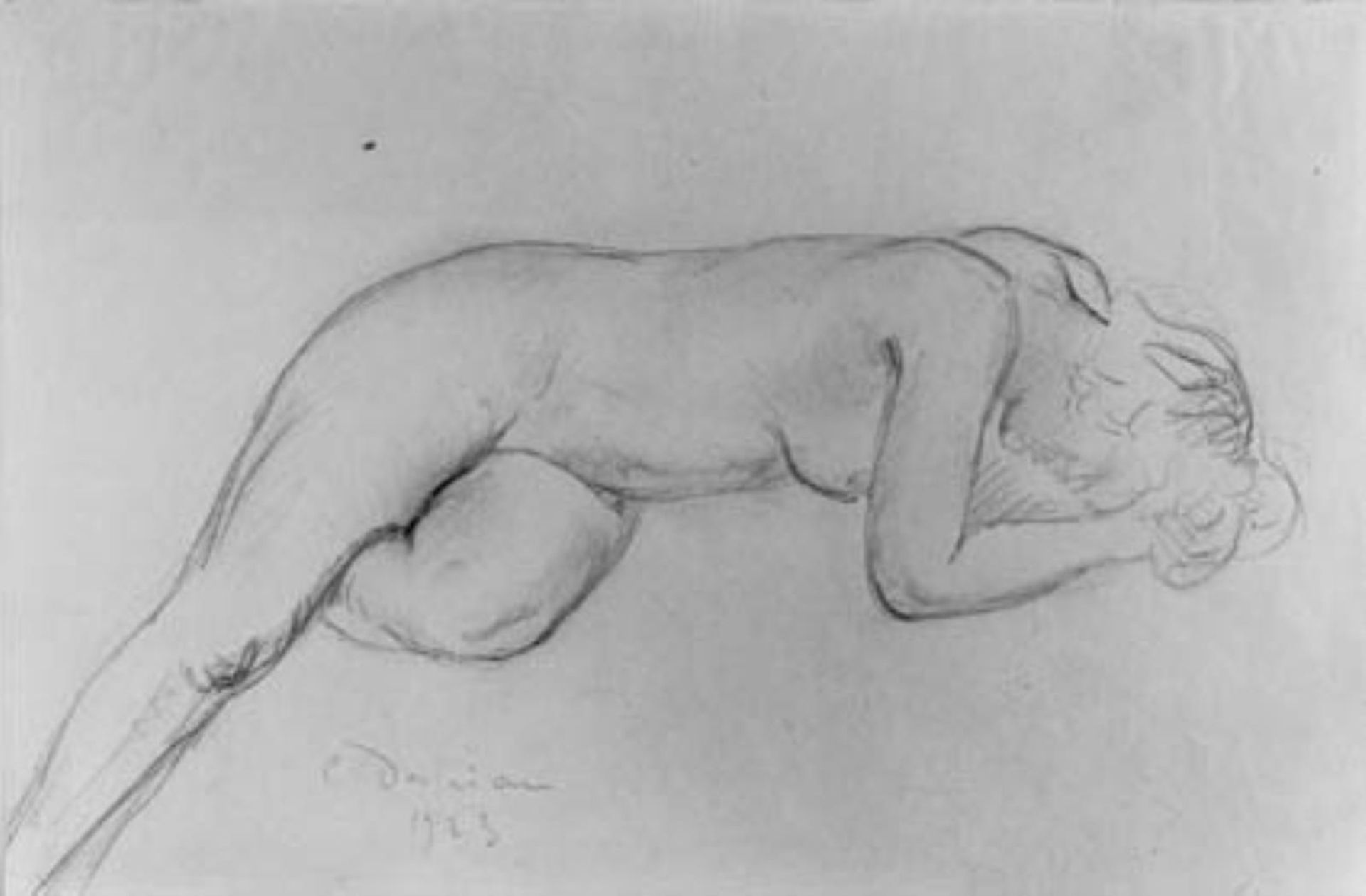 Liggende kvindelig model. by Charles Despiau