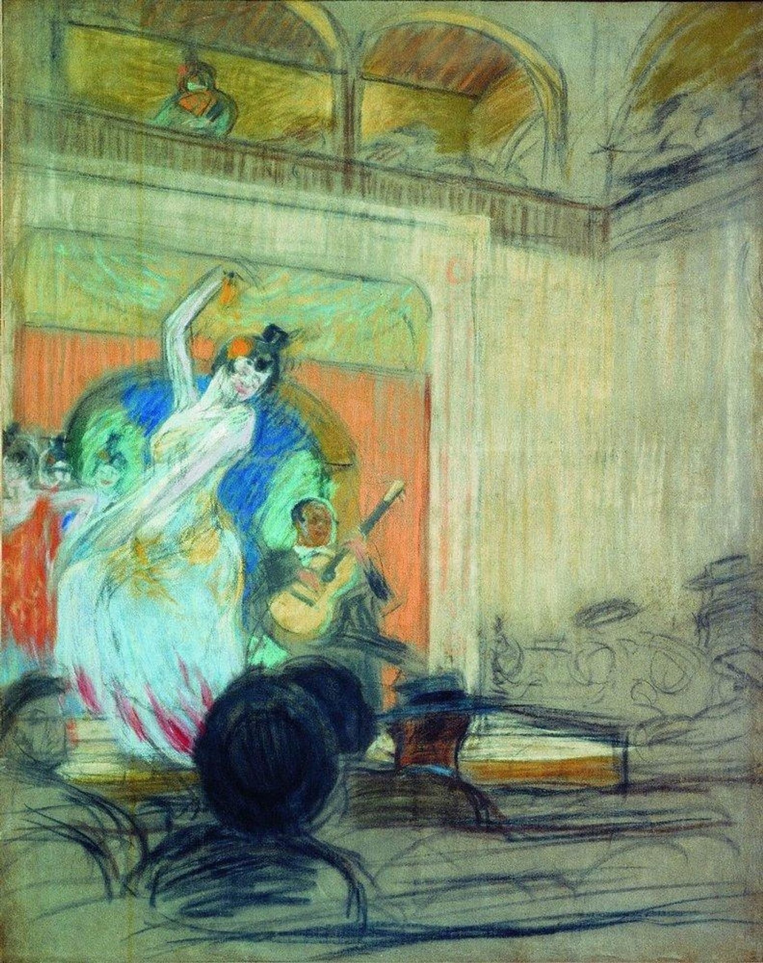A dancer in a cabaret by Boris Kustodiev