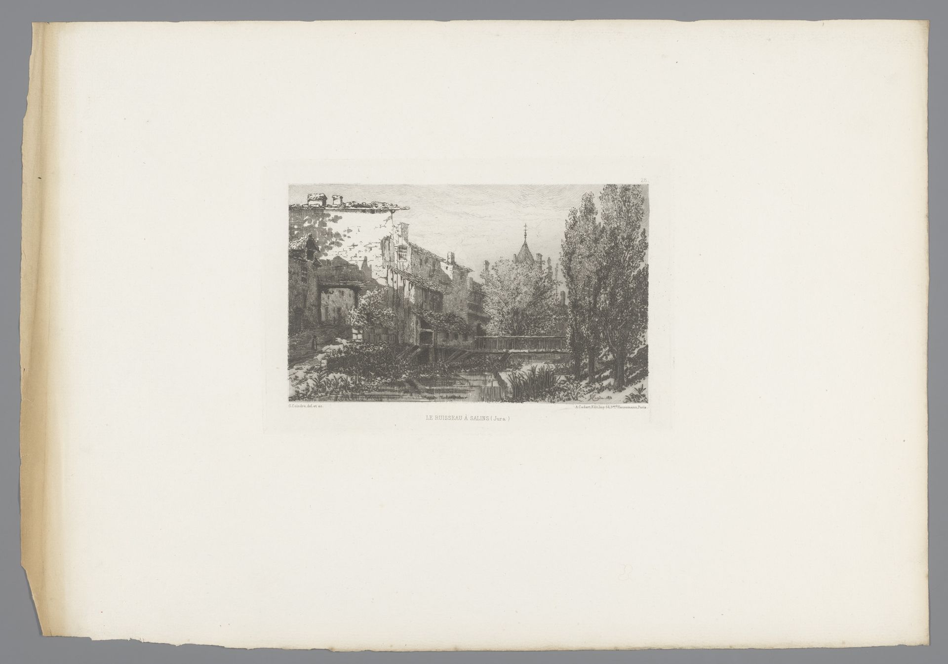 Gezicht op een beek bij Salins by Gaston Coindre