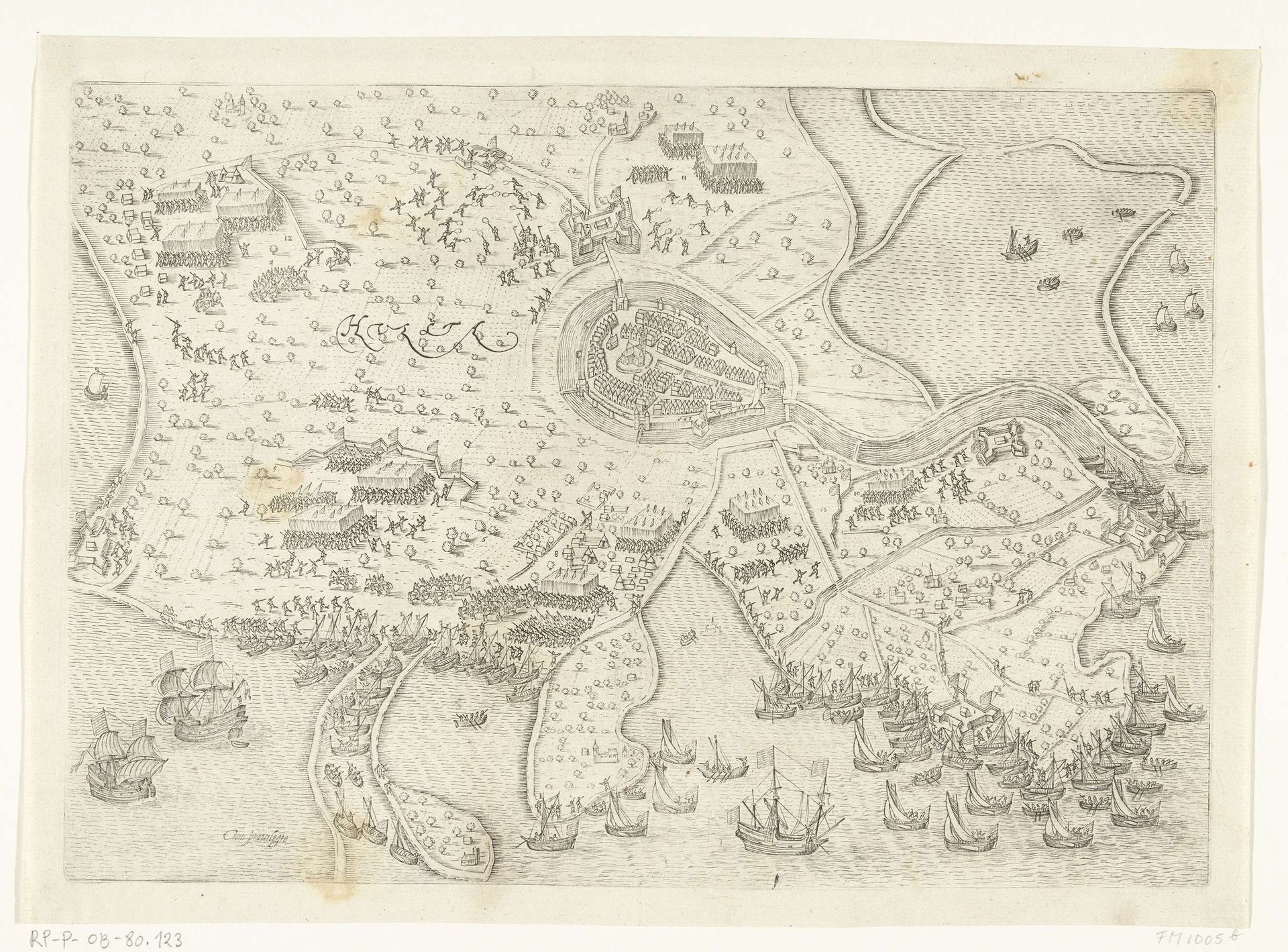 Beleg en inname van Hulst door Maurits, 1591 by Pieter Bast