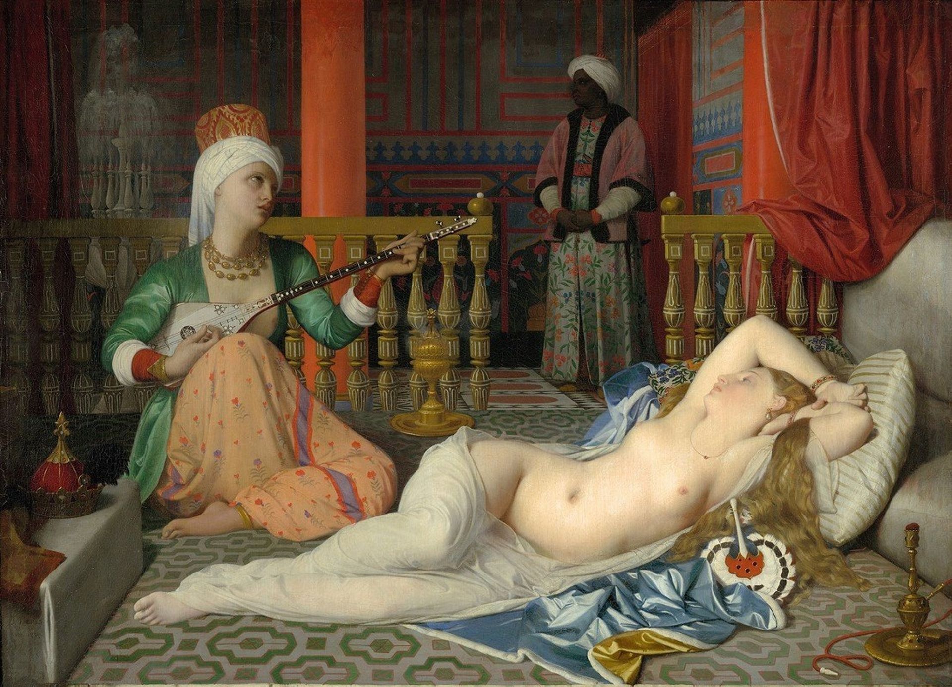 Odalisque, Slave, and Eunuch by Jean Auguste Dominique Ingres