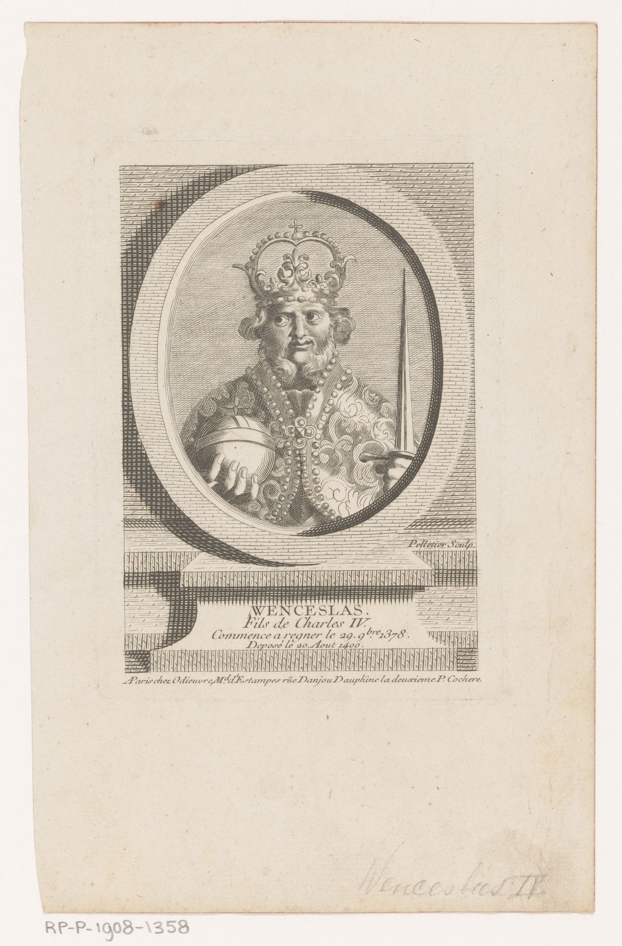 Portret van Wenceslaus by Jean Pelletier