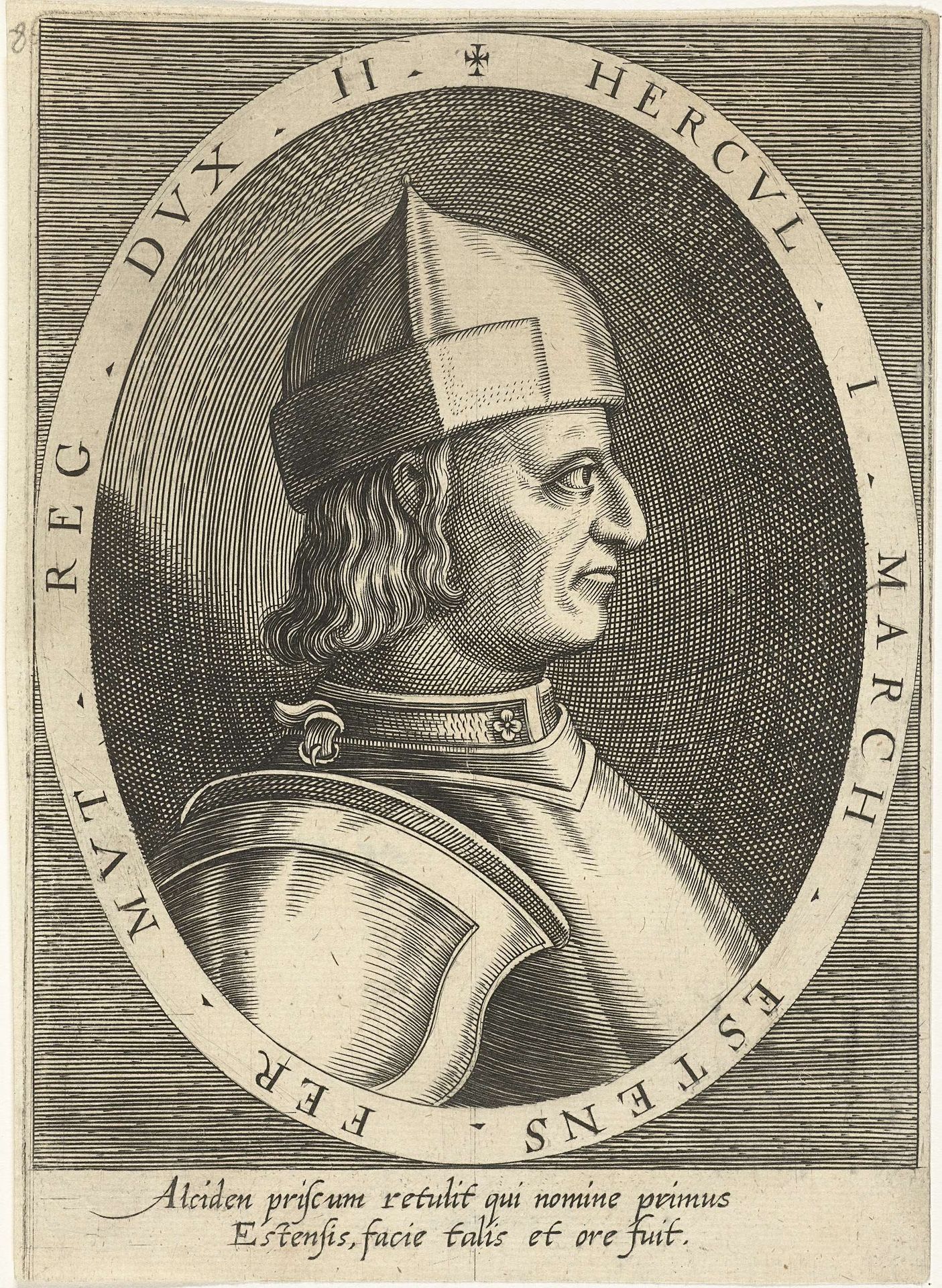 Portret van Ercole I d'Este by Dominicus Custos